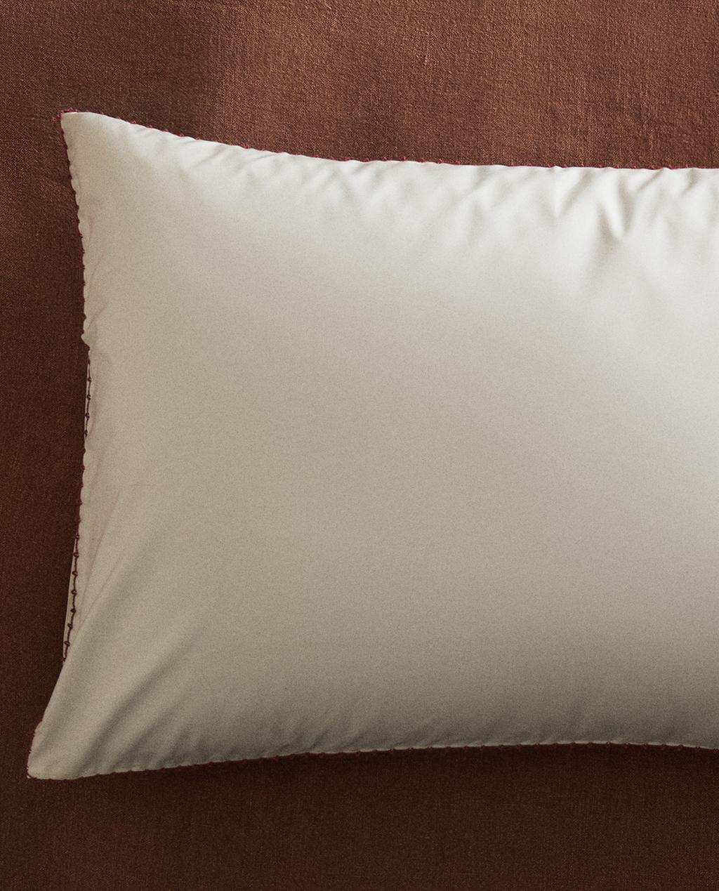 EMBROIDERED PILLOWCASE WITH TRIM