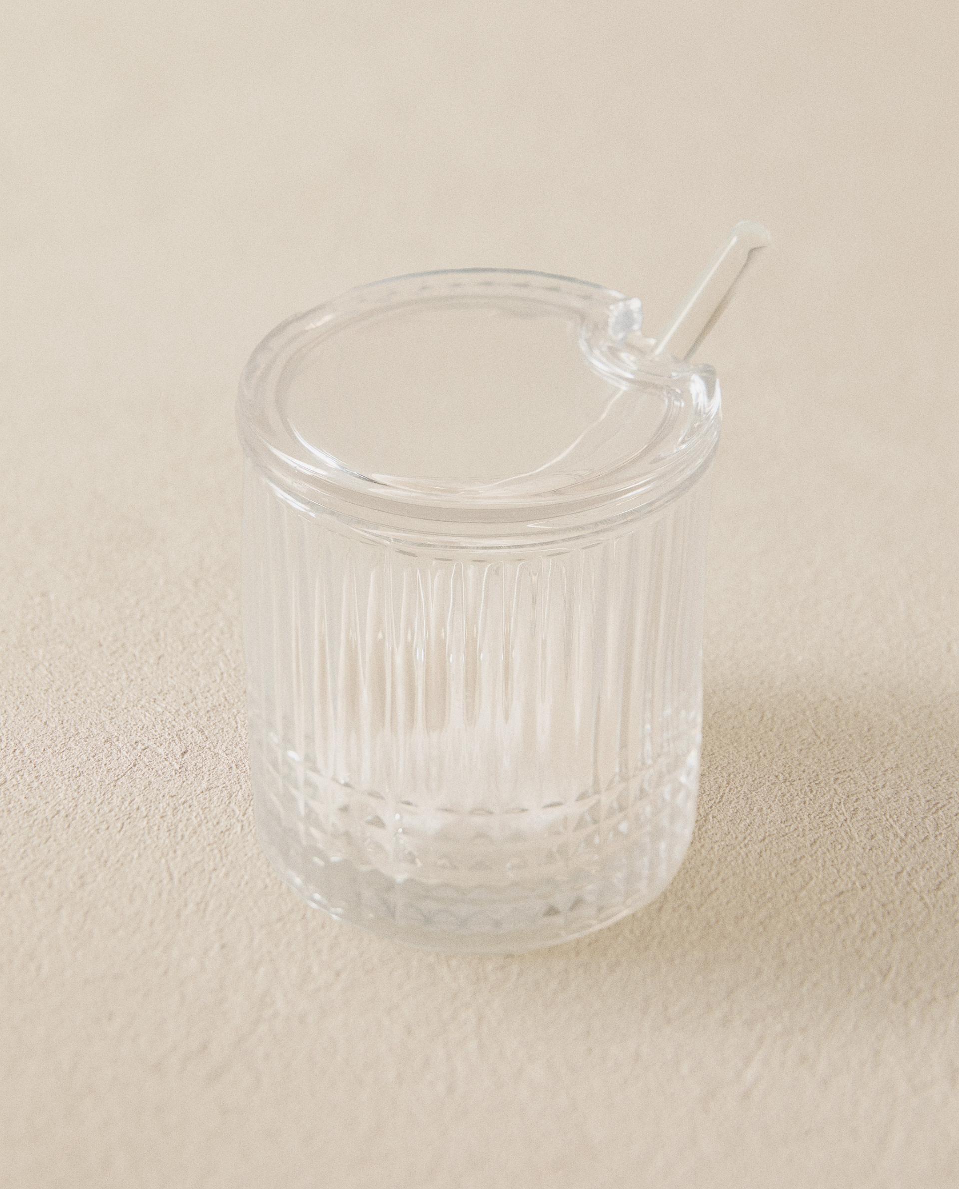 ジオメトリックレリーフデザイン ガラス シュガーポット | Zara Home