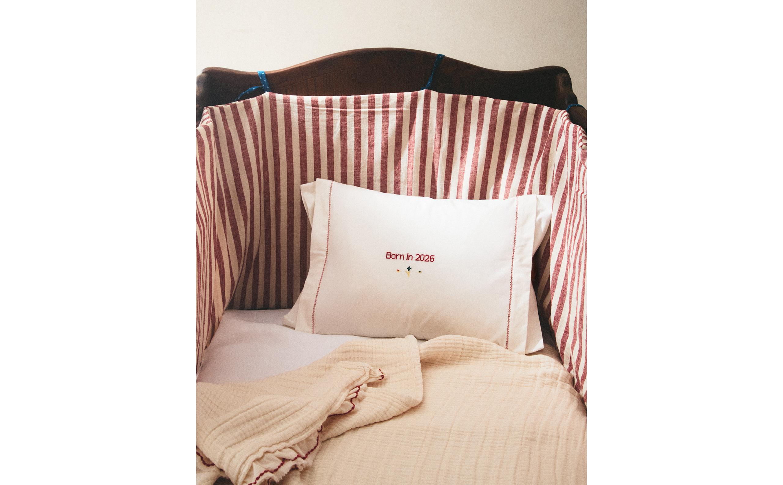 STRIPED LINEN AND COTTON BABY COT BUMPER COVER product thumbnail 2