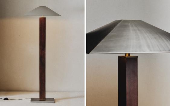 LAMPE PIED MÉTAL ET BOIS