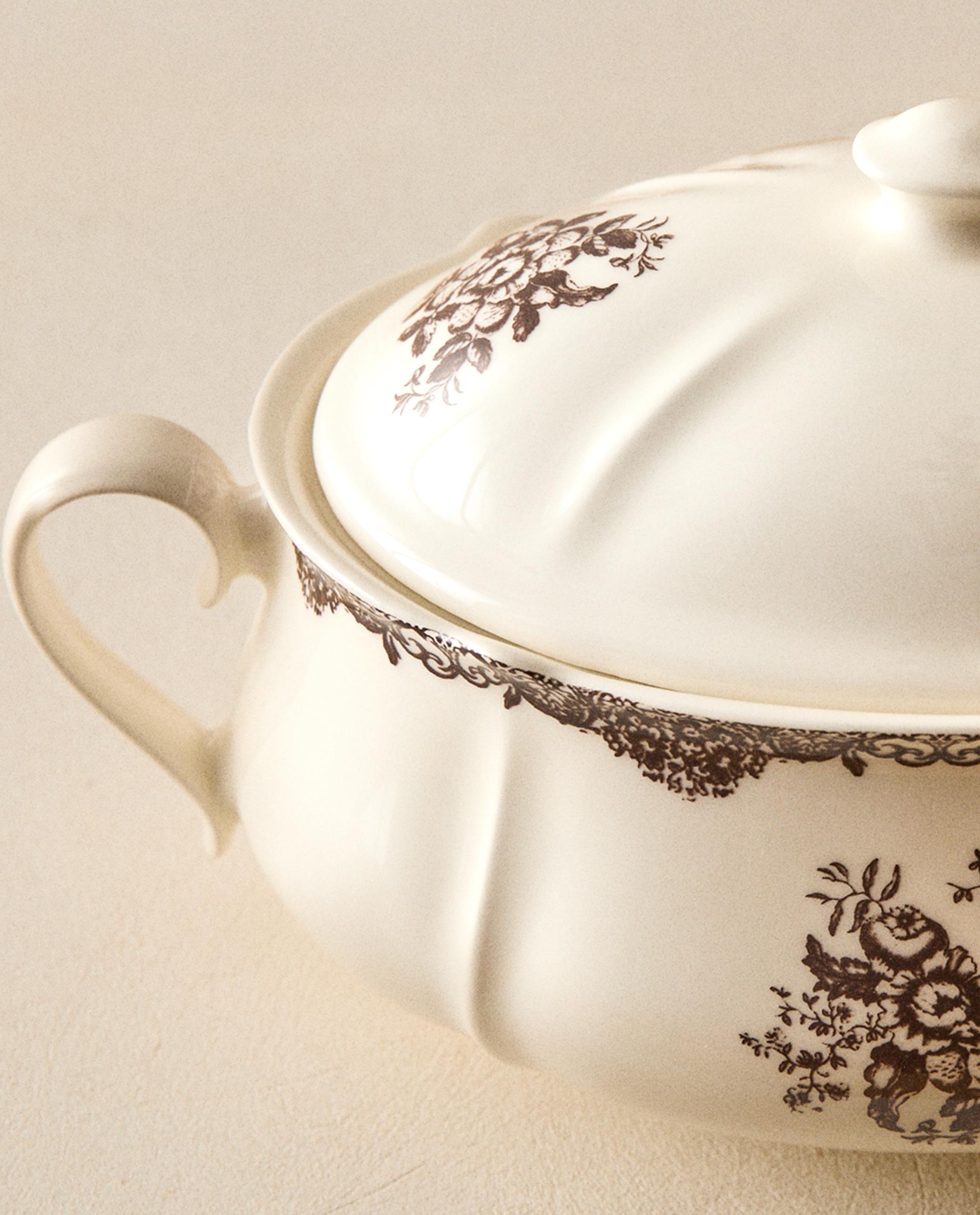 FLORAL EARTHENWARE TUREEN | Zara Home