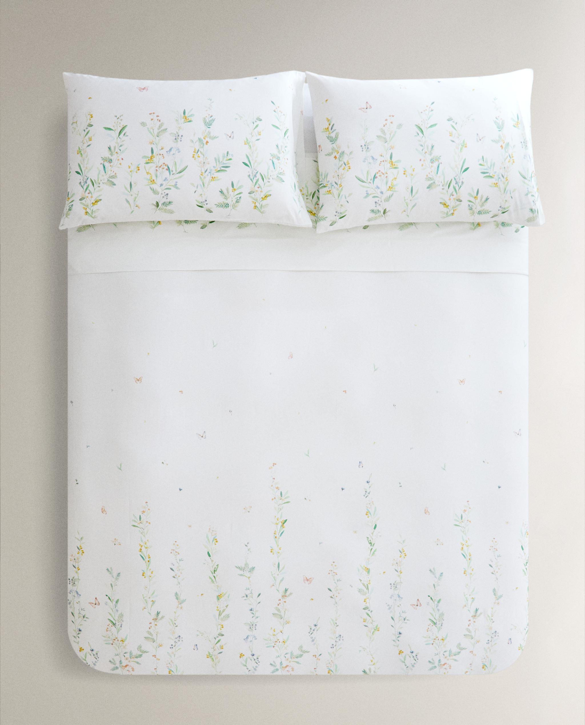サテン リーフ＆フラワー掛け布団カバー | Zara Home 日本/Japan