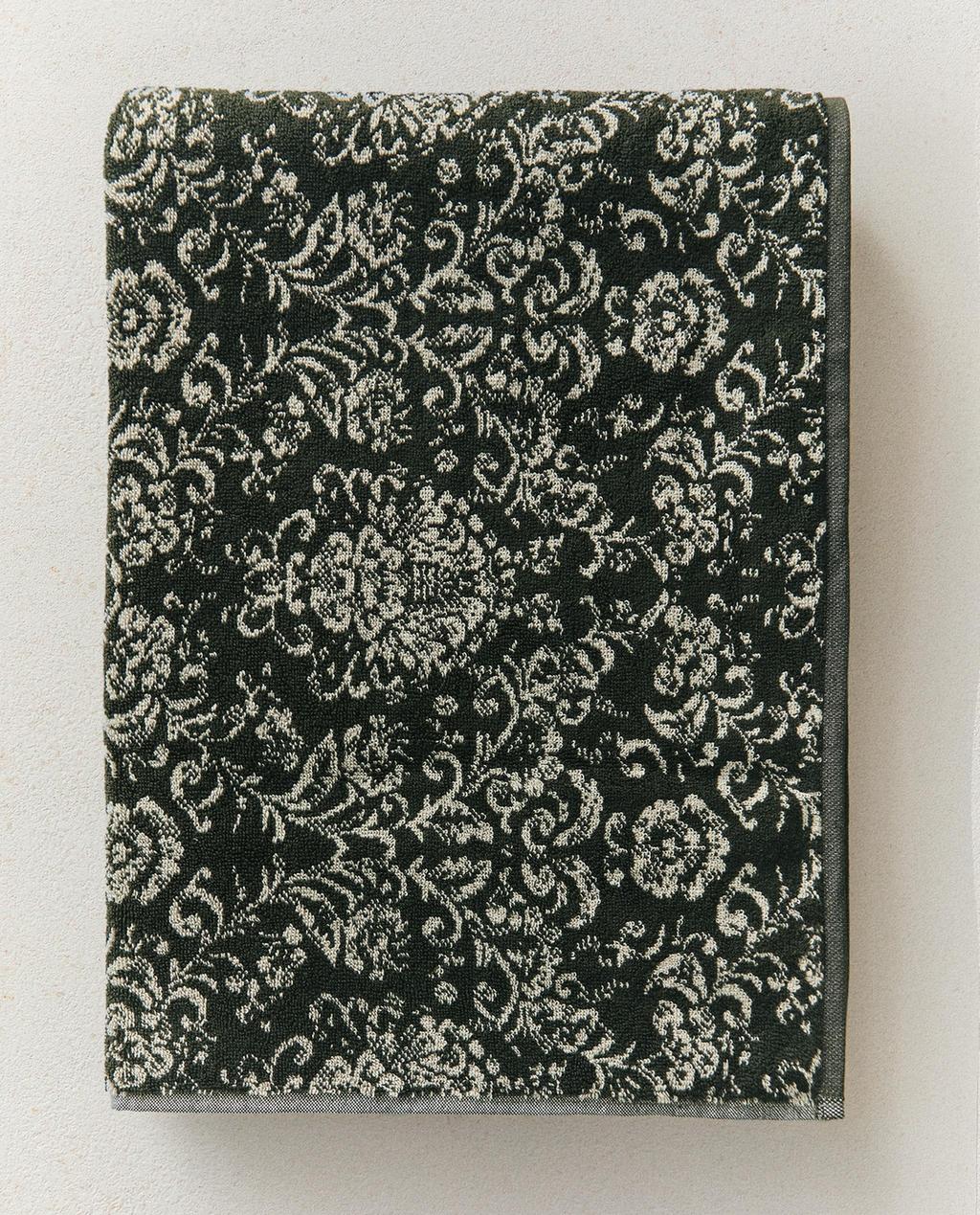 Zara Home Floral jakard terri hamam dəsmalı