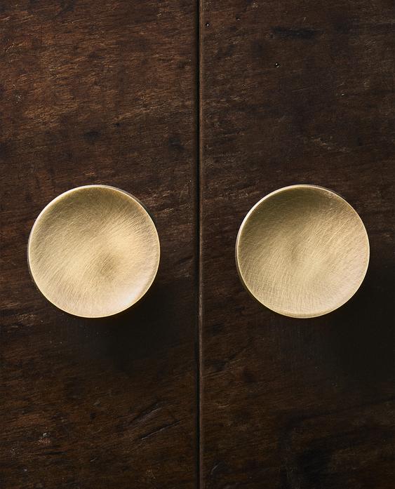 طقم مقابض مستديرة من النحاس الأصفر (طقم 2 قطعة)