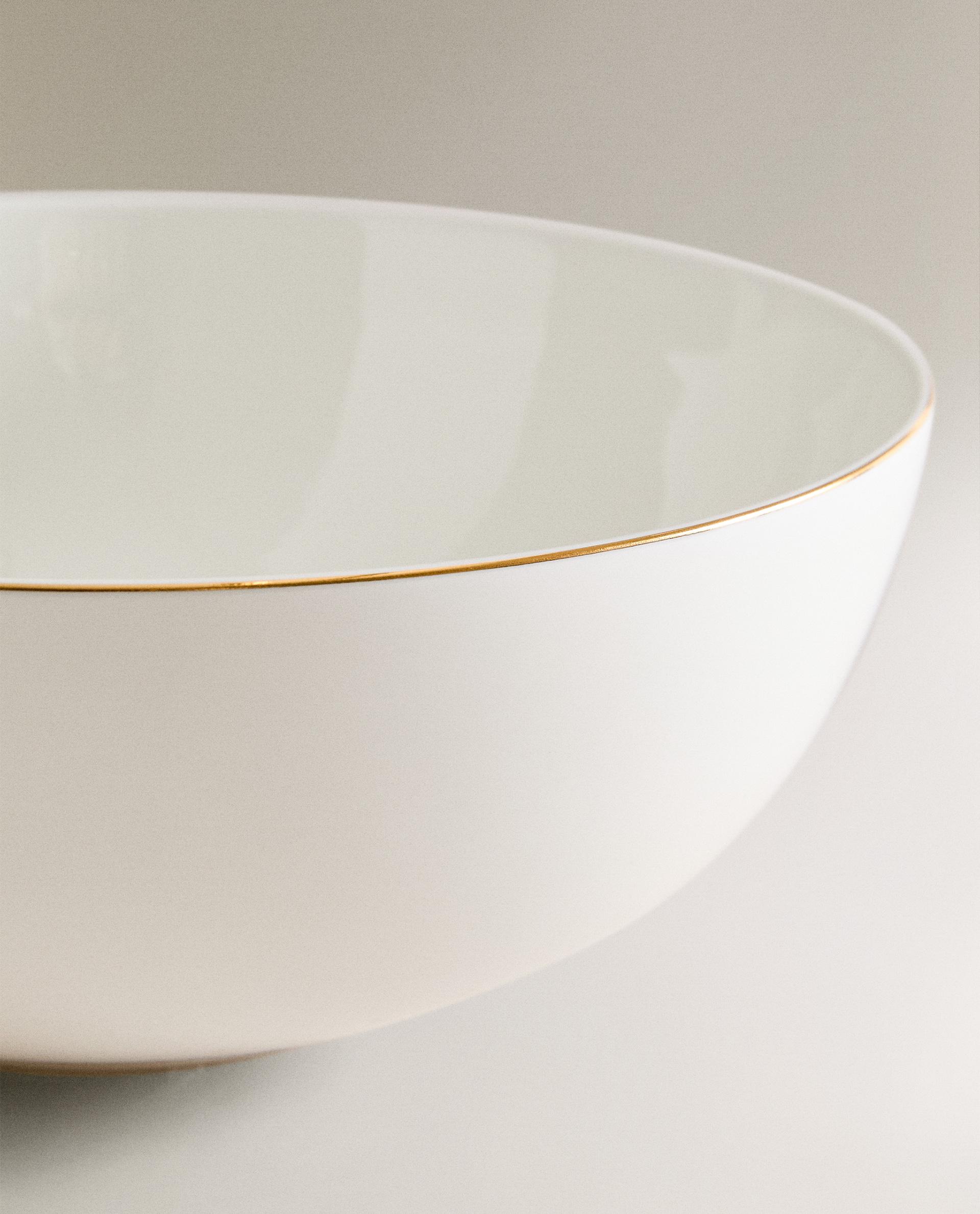 RIMMED PORCELAIN SALAD BOWL product thumbnail 8