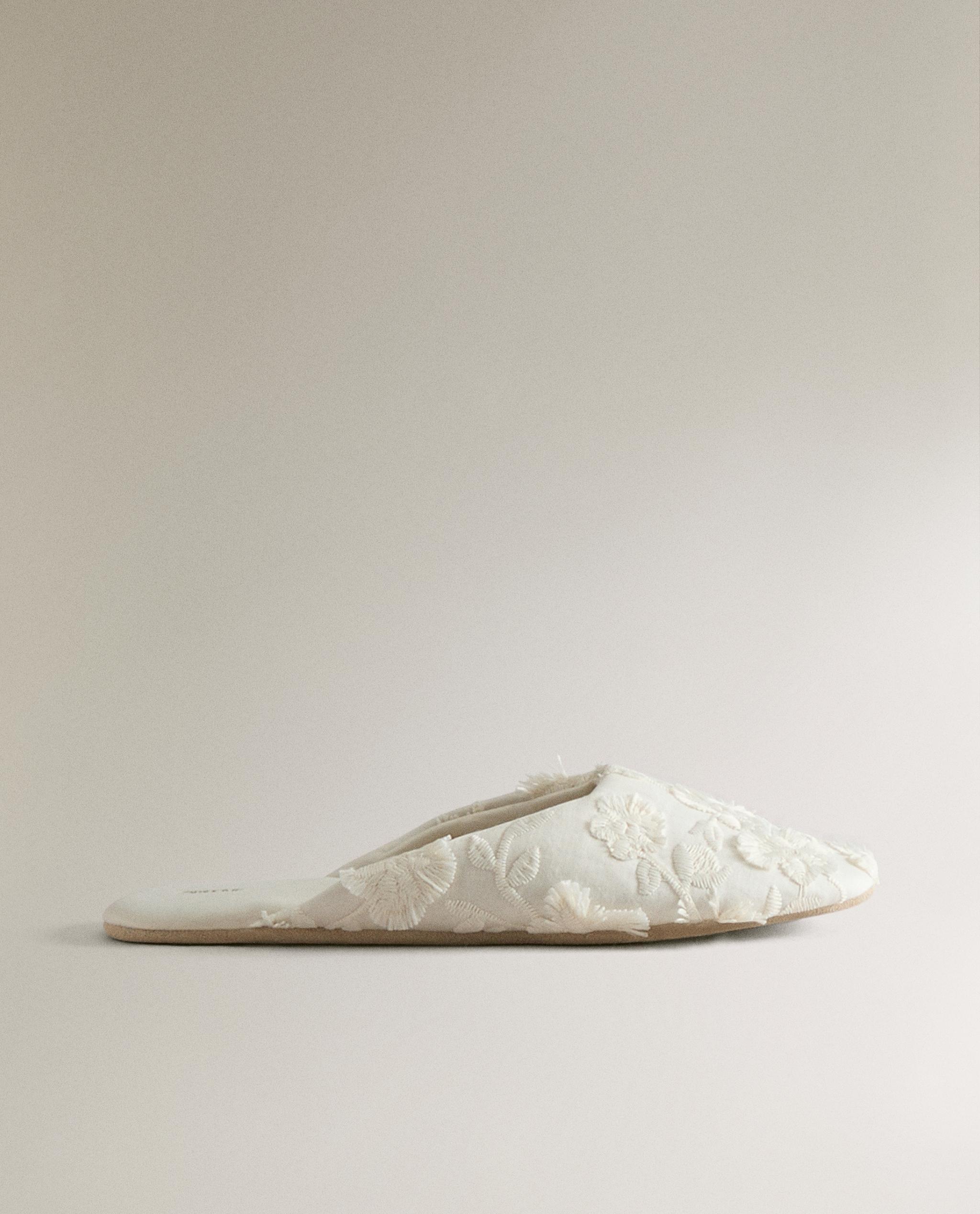 FLORAL MULE SLIPPERS WITH LEATHER SOLE product thumbnail 6