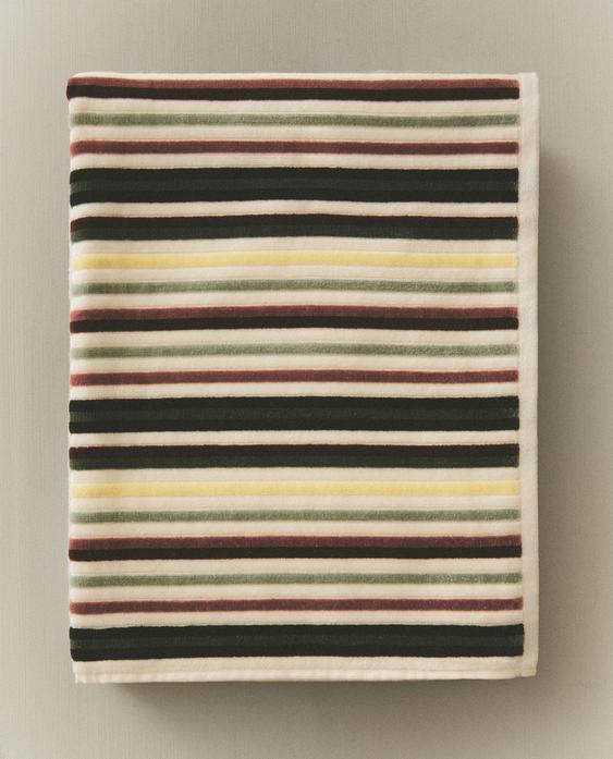 STRIPED VELOUR BATH TOWEL STRIPED VELOUR BATH TOWEL