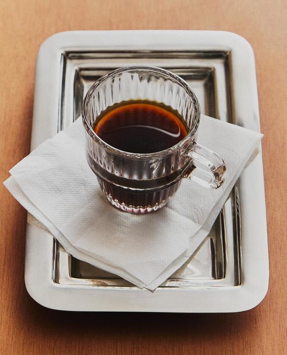 GLASS ESPRESSO CUP WITH A RAISED DESIGN GLASS ESPRESSO CUP WITH A RAISED DESIGN