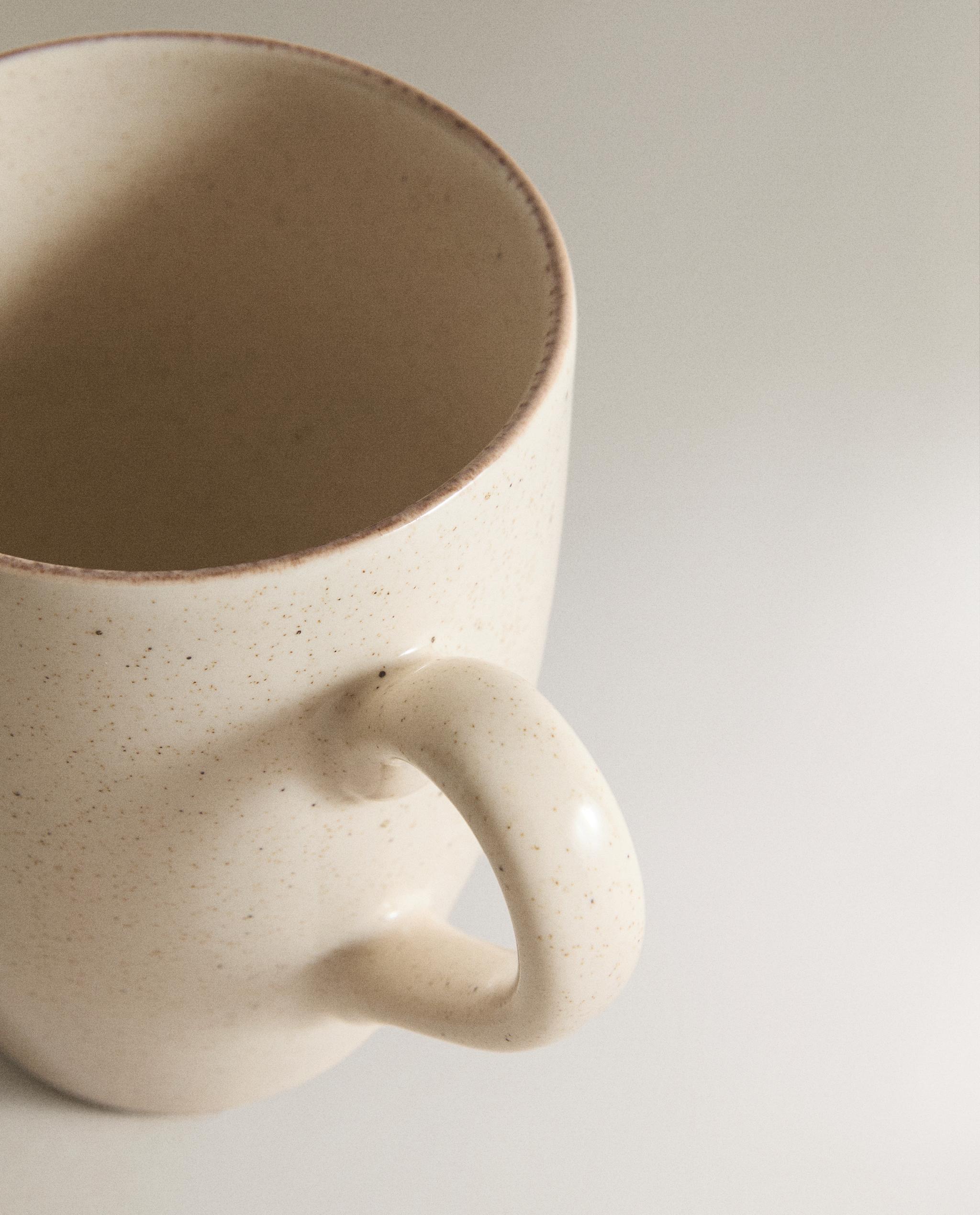 STONEWARE MUG WITH ANTIQUE FINISH RIM product thumbnail 8