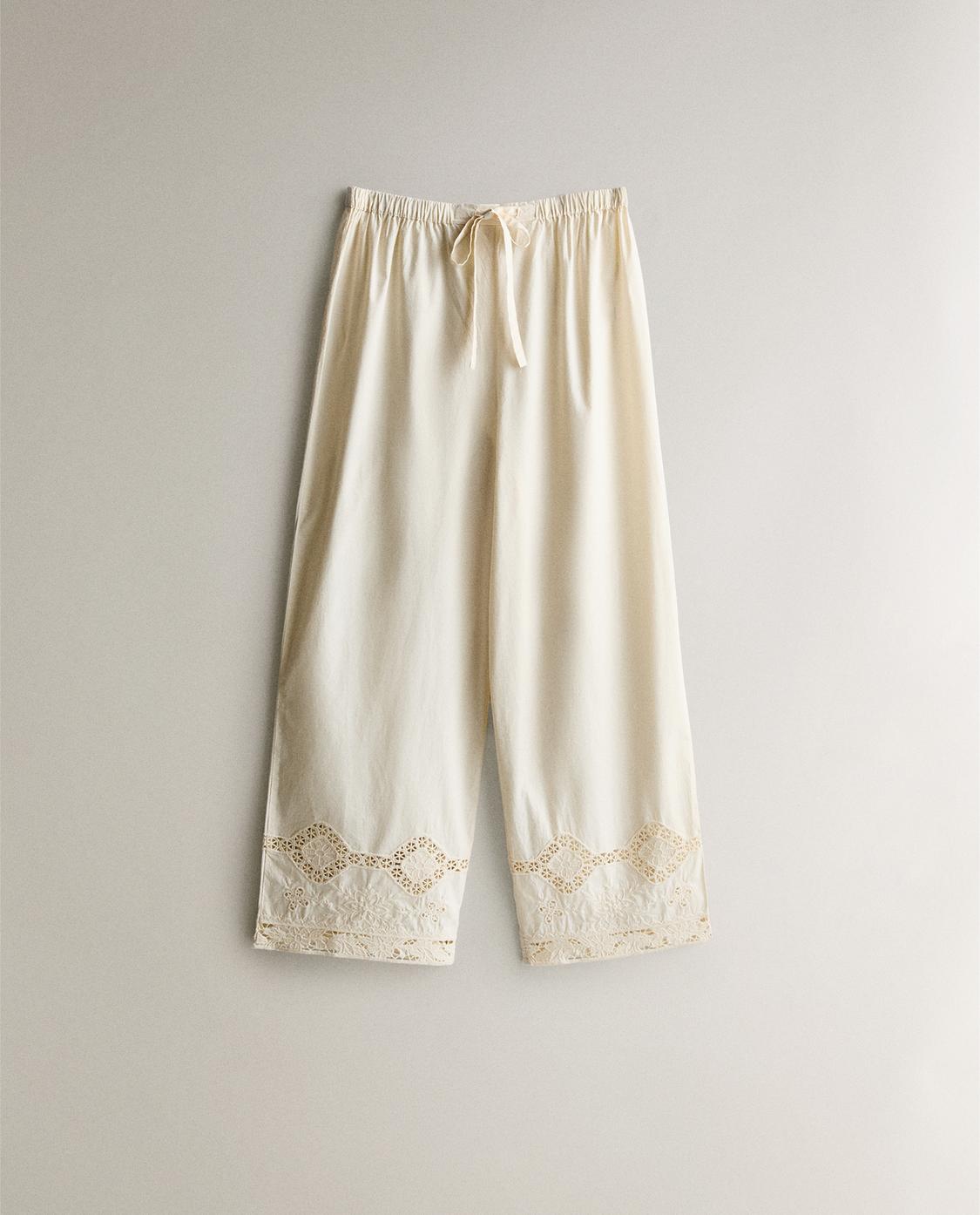 コットンロングパンツ ドロンワーク | Zara Home 日本/Japan