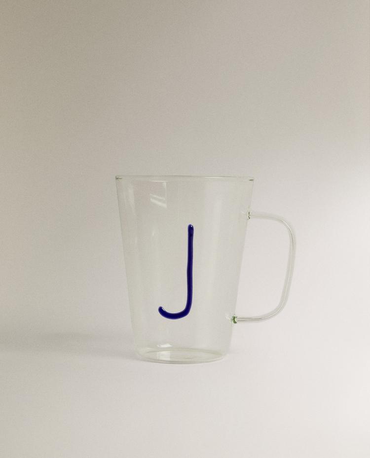 BOROSILICATE MUG WITH INITIAL J