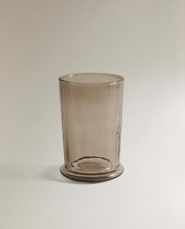 SMOKY TEXTURED GLASS TOOTHBRUSH HOLDER