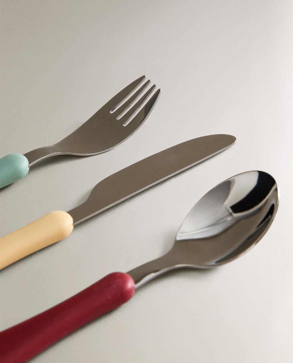 CHILDREN'S COLOURED CUTLERY SET (SET OF 3)