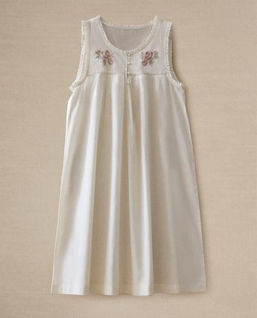 EMBROIDERED COTTON NIGHTGOWN