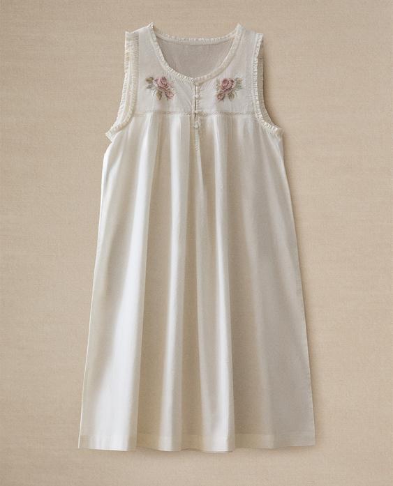 EMBROIDERED COTTON NIGHTDRESS