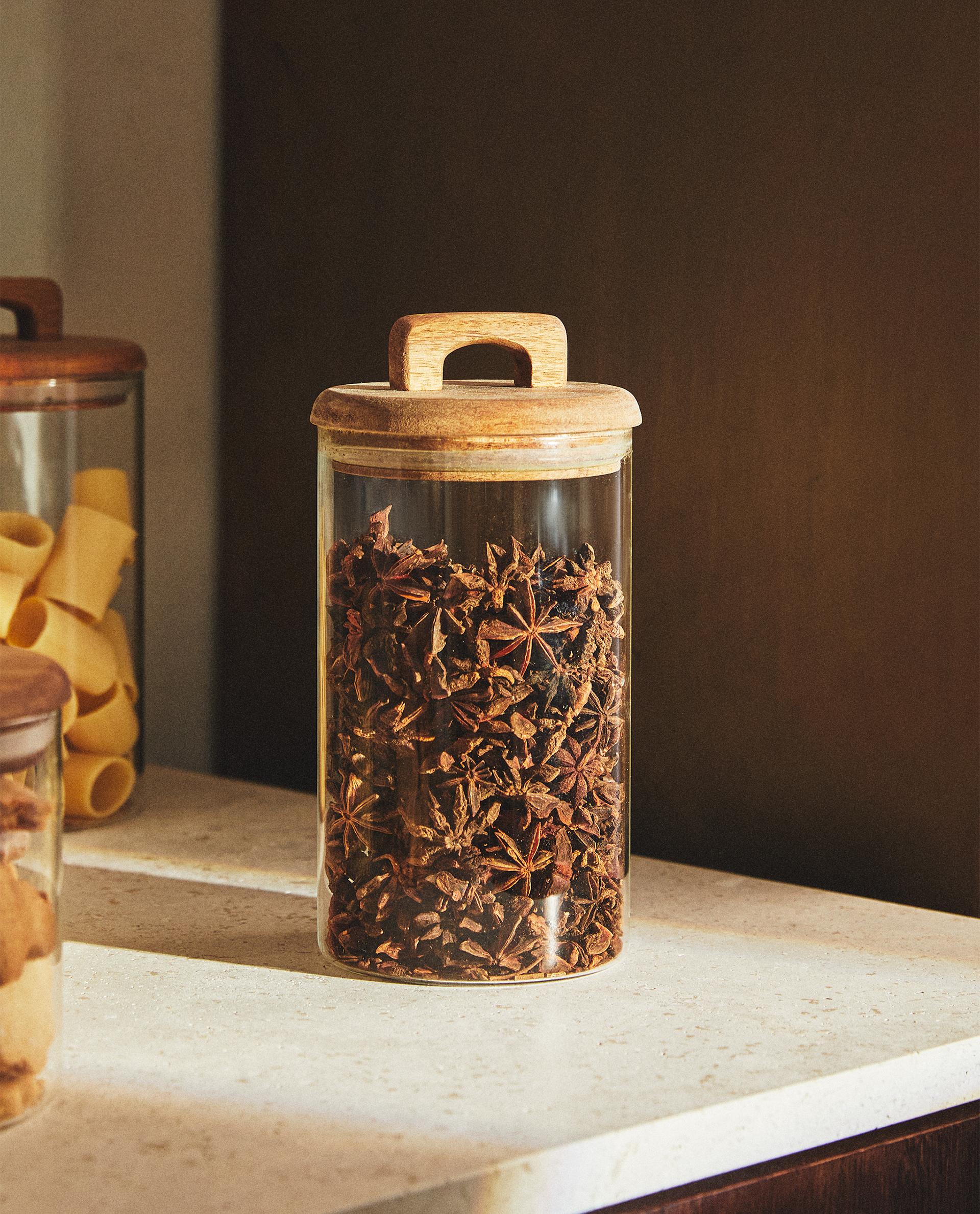 BOROSILICATE GLASS AND WOOD STORAGE JAR product thumbnail 13