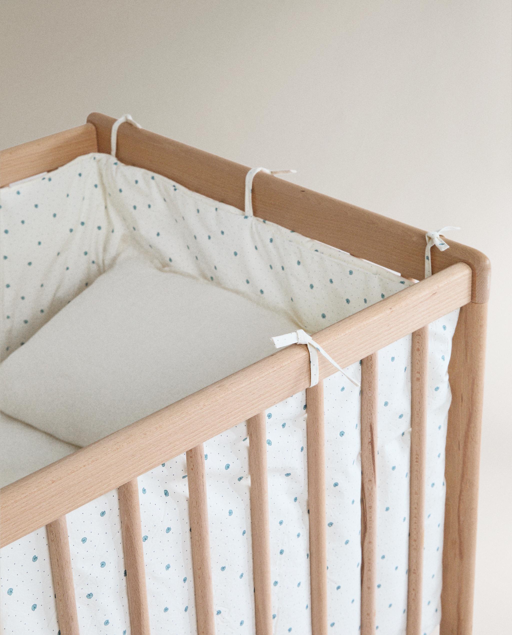 LEAF PRINT COTTON BABY COT BUMPER COVER product thumbnail 5
