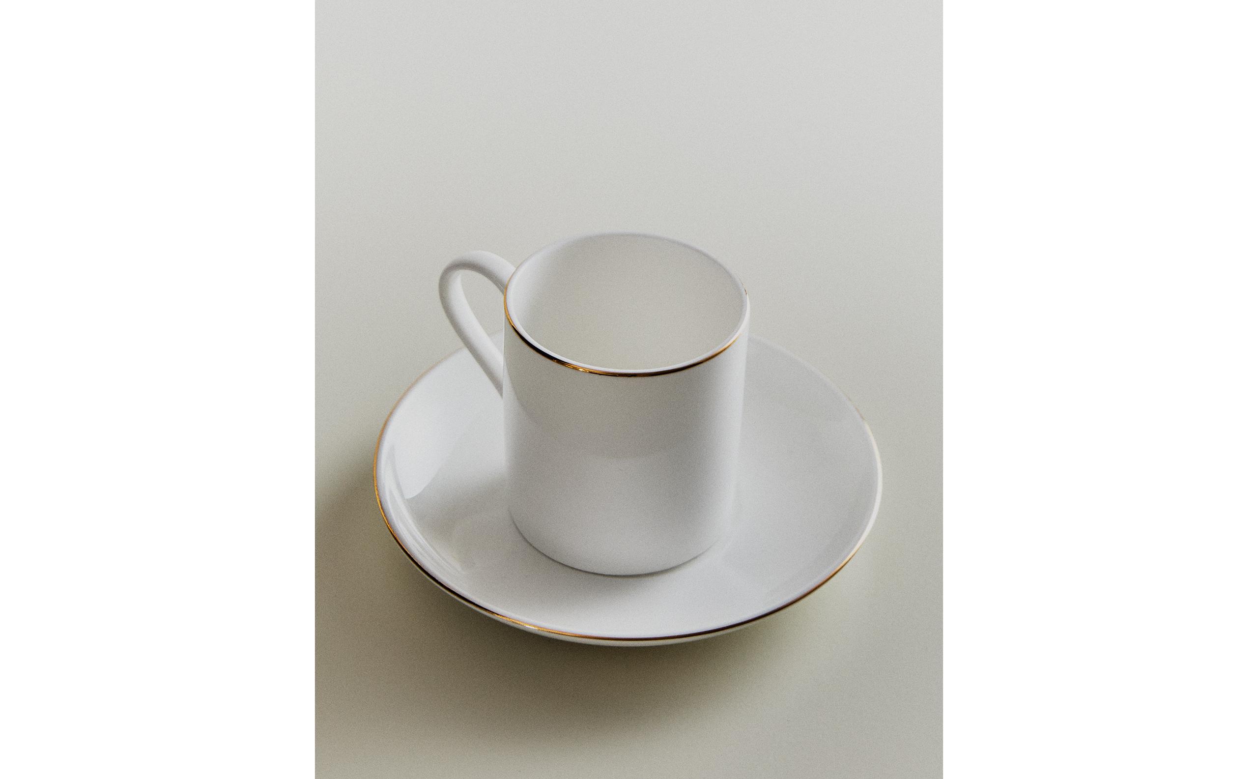 GOLD BONE CHINA COFFEE CUP AND SAUCER | Zara Home Kuwait