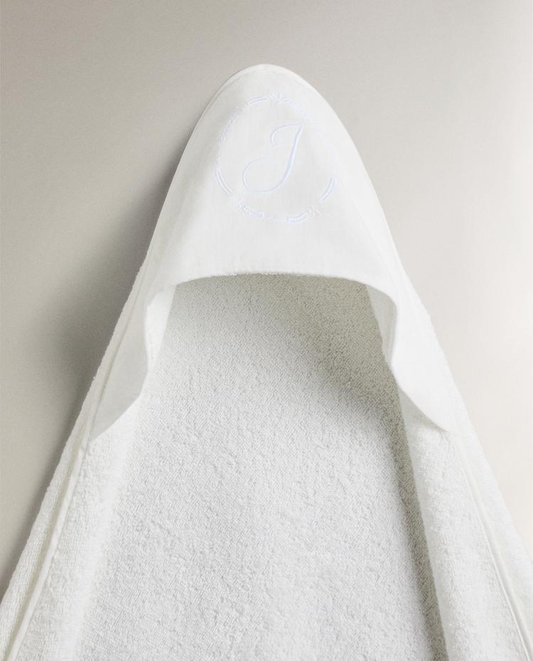 MUSLIN HOODED BABY TOWEL WITH LETTERS