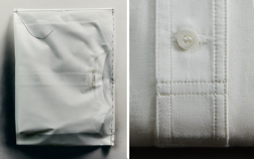 BUTTON-UP COTTON T-SHIRT