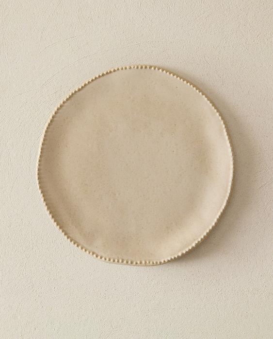 DESSERTTELLER STEINGUT RELIEF