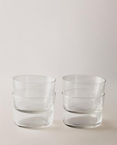 PACK OF LOW GLASS TUMBLERS (PACK OF 4)