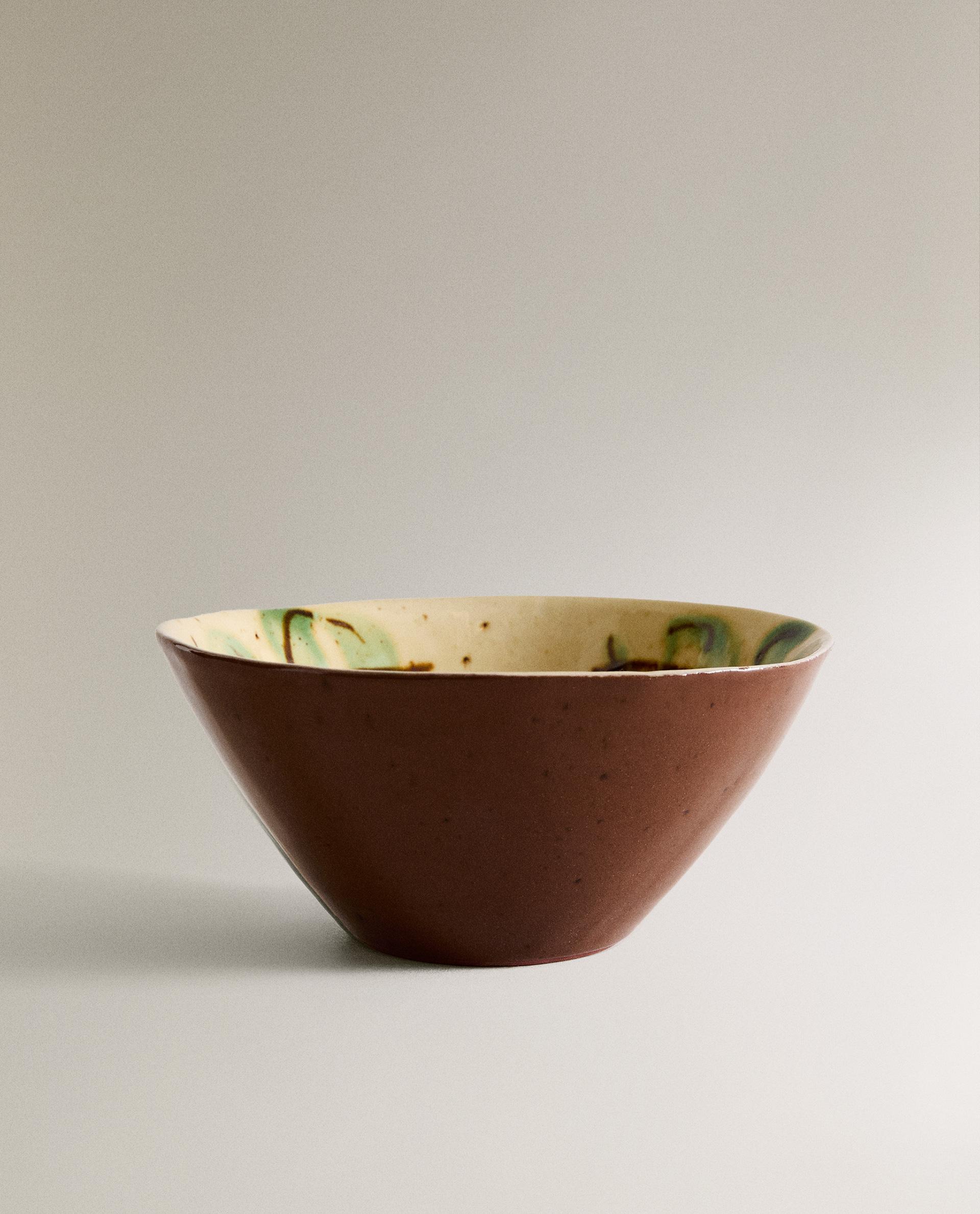 FLORAL EARTHENWARE BOWL