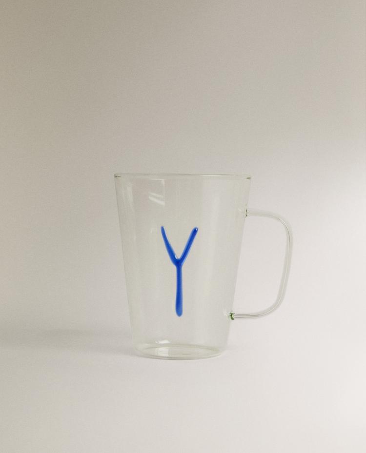 BOROSILICATE MUG WITH INITIAL Y