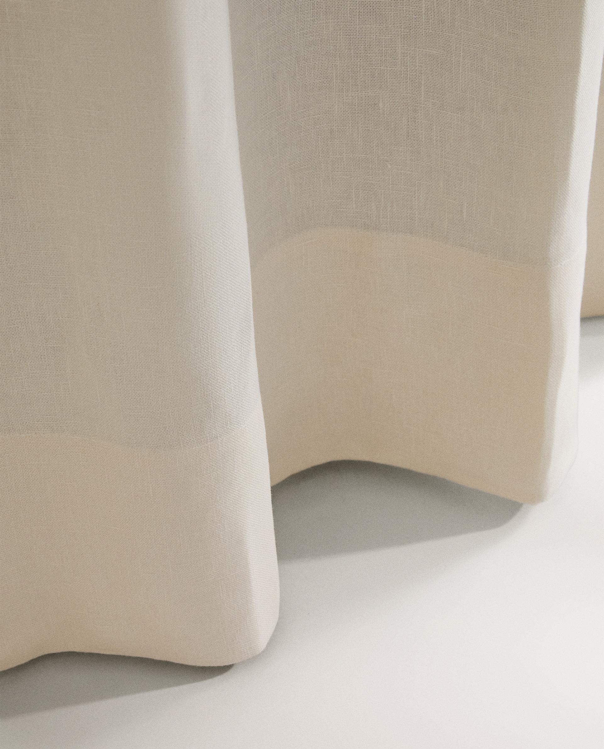 WHITE BLACKOUT LINEN CURTAIN product thumbnail 6