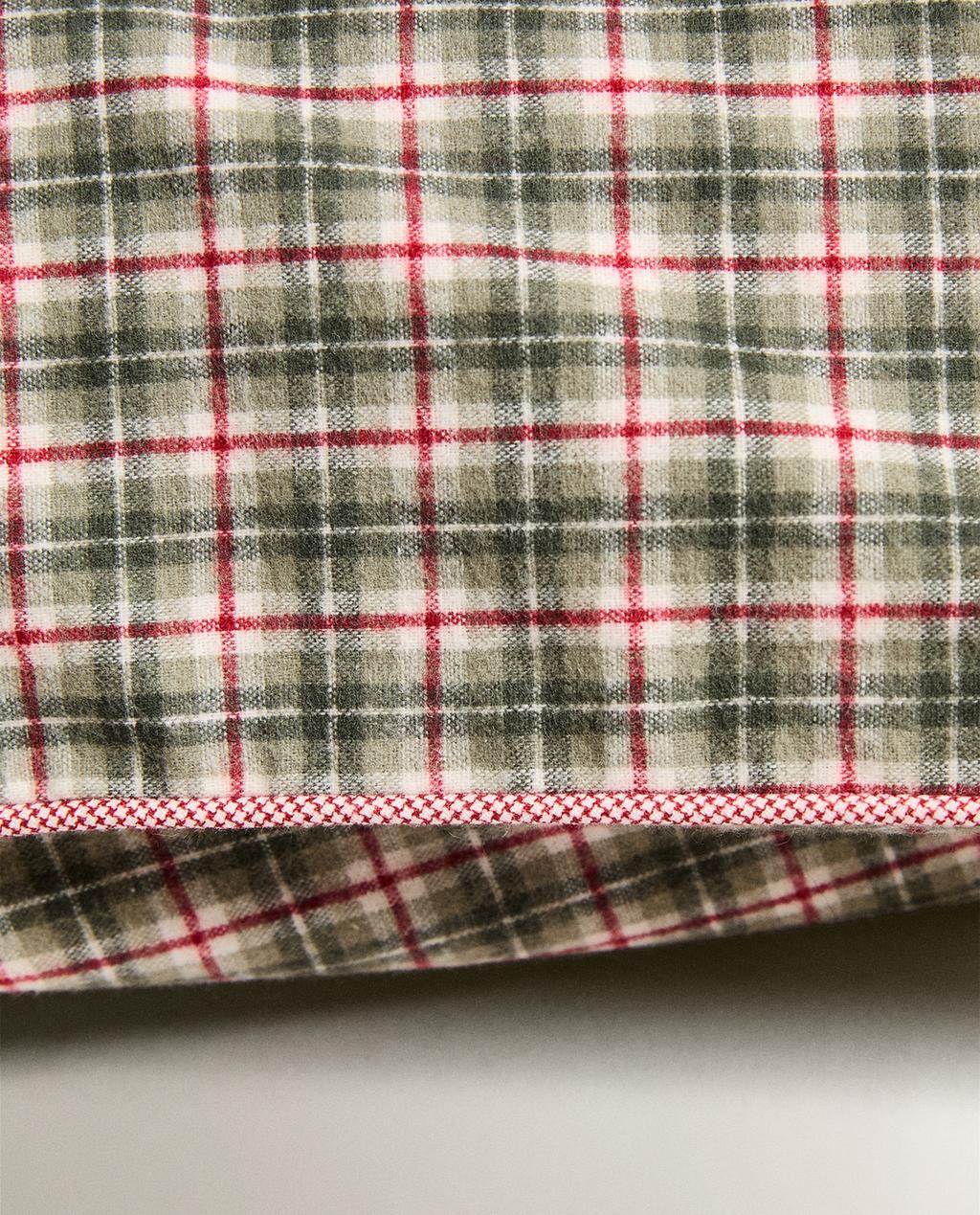 CHILDREN’S CHRISTMAS CHECK FLANNEL PILLOWCASE