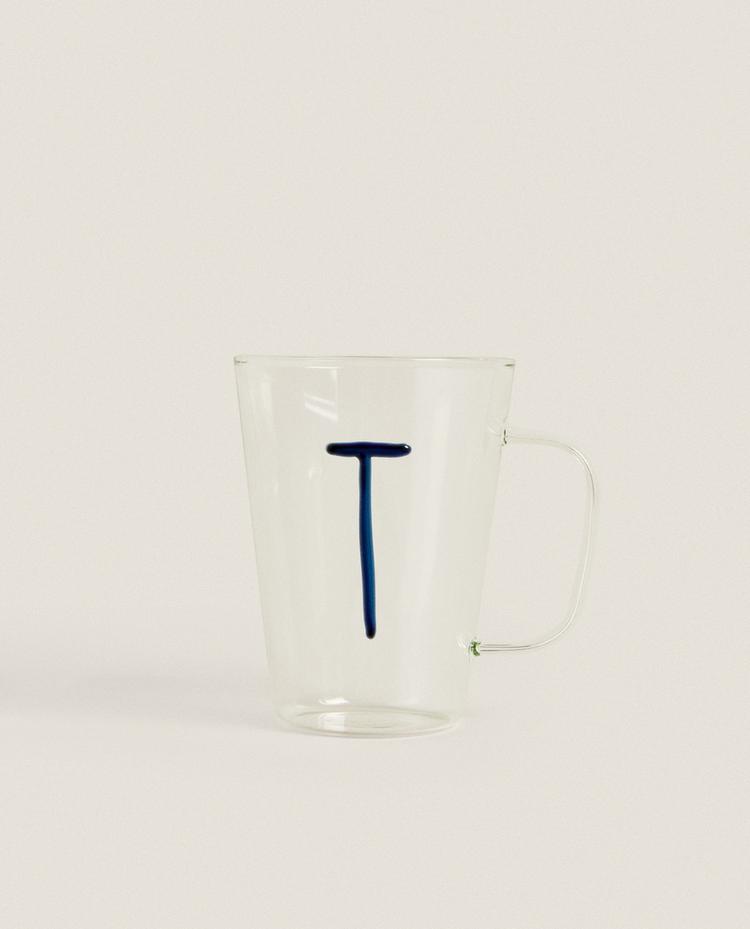 BOROSILICATE MUG WITH INITIAL T