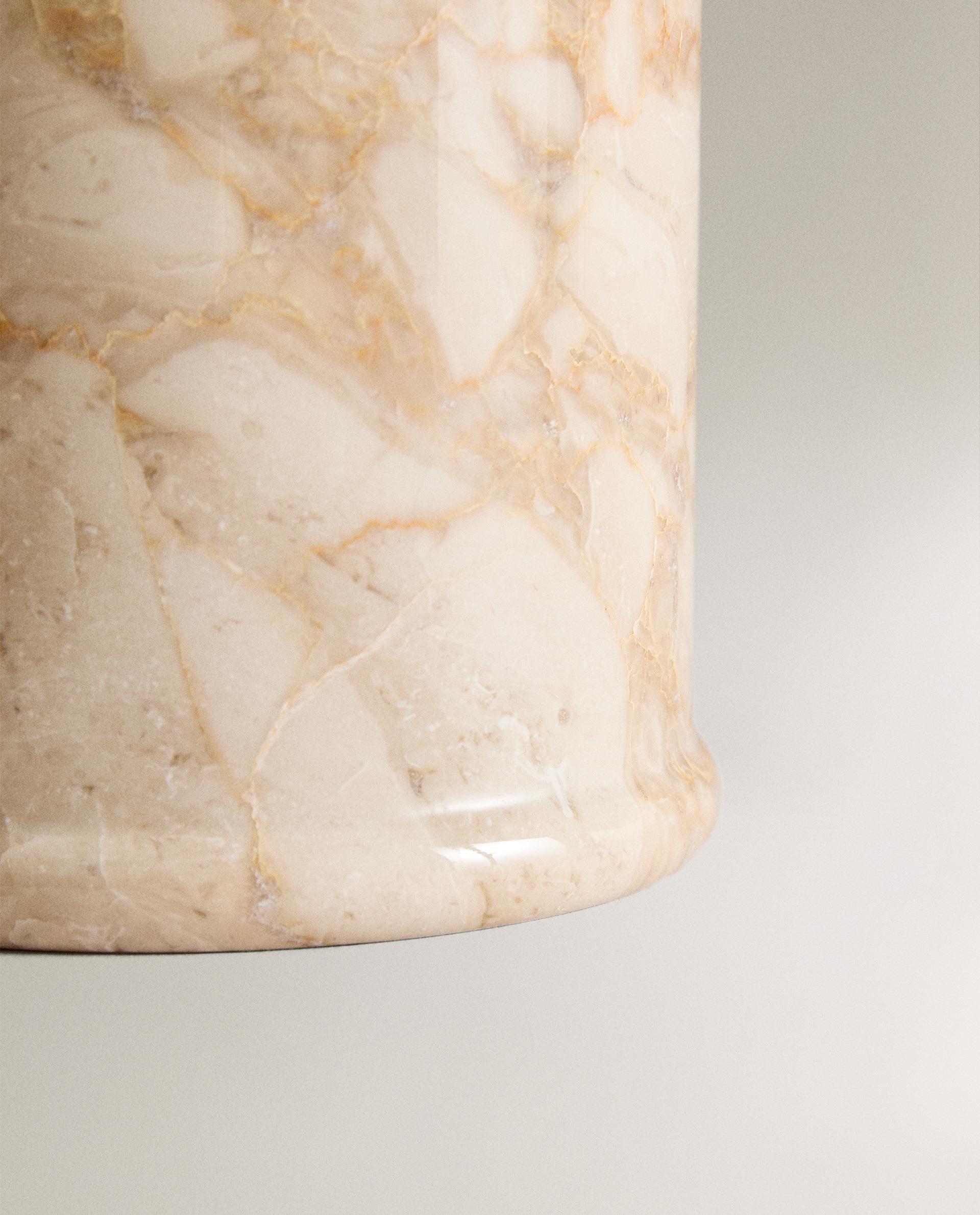 MARBLE CANDLE CONTAINER WITH LID