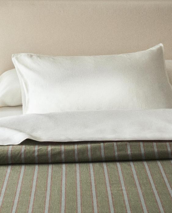 STRIPED PERCALE DUVET COVER (300 THREAD COUNT)
