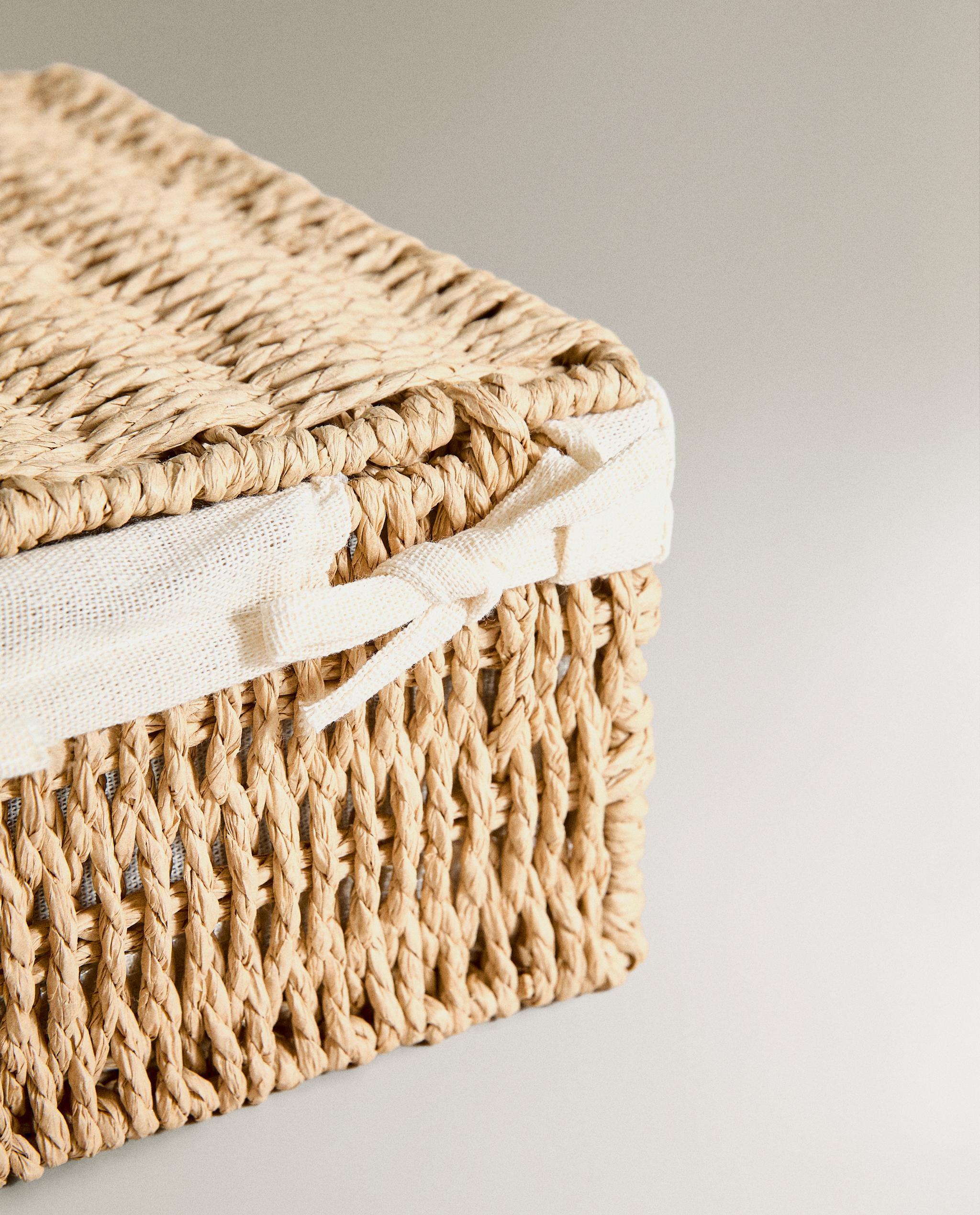 コットンライナー付きフタ付きバスケット | Zara Home 日本/Japan