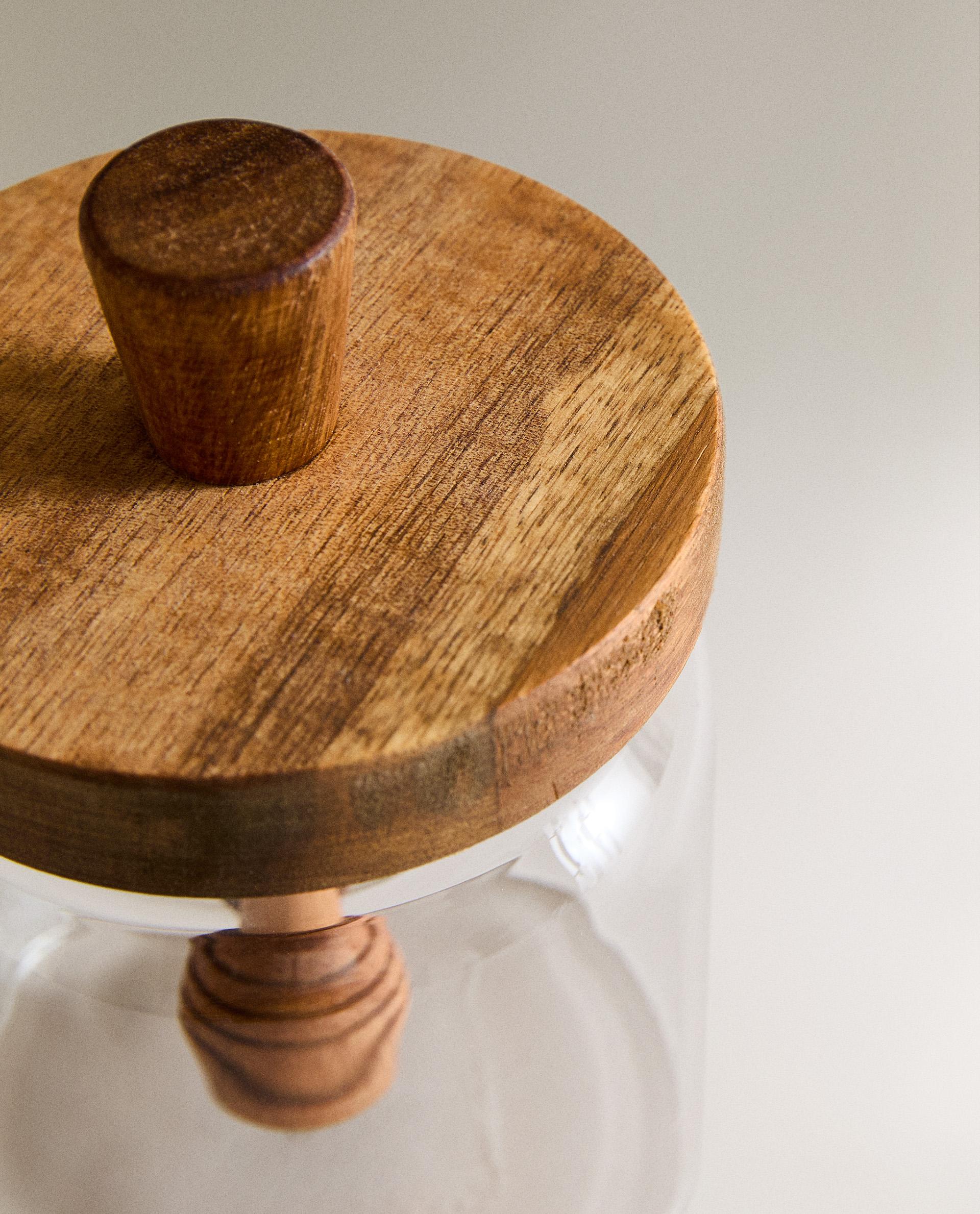 BOROSILICATE GLASS AND WOOD HONEY JAR product thumbnail 3