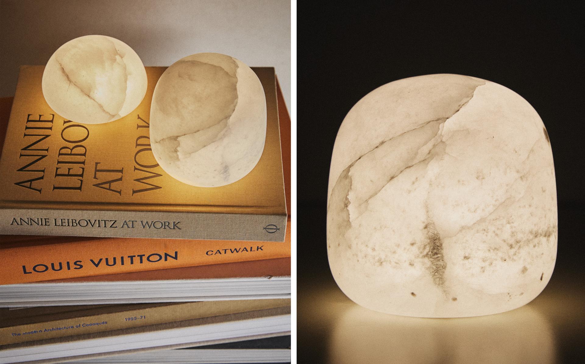 SEMI-OVAL ALABASTER TABLE LAMP SEMI-OVAL ALABASTER TABLE LAMP