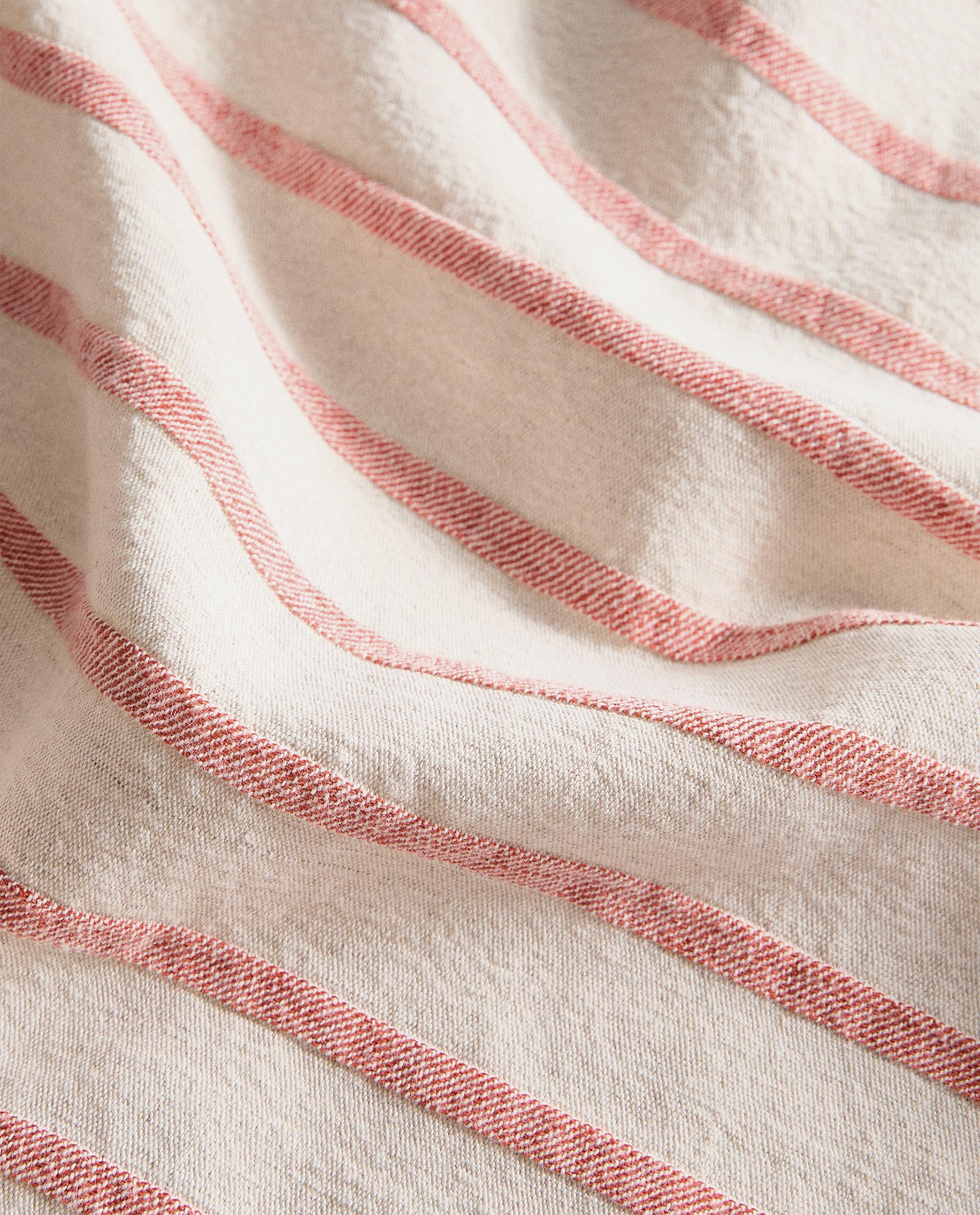 TOALLA PAREO PLAYA ALGODÓN LINO RAYAS Zara Home España