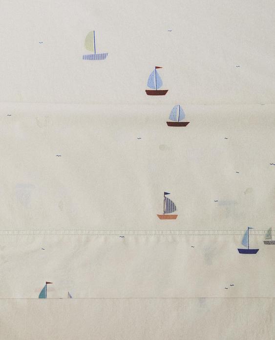 LENZUOLO DI SOPRA BARCA A VELA IN COTONE LENZUOLO DI SOPRA BARCA A VELA IN COTONE