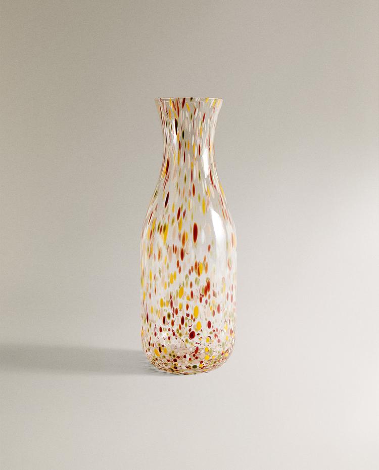 SPECKLED BLOWN GLASS BOTTLE