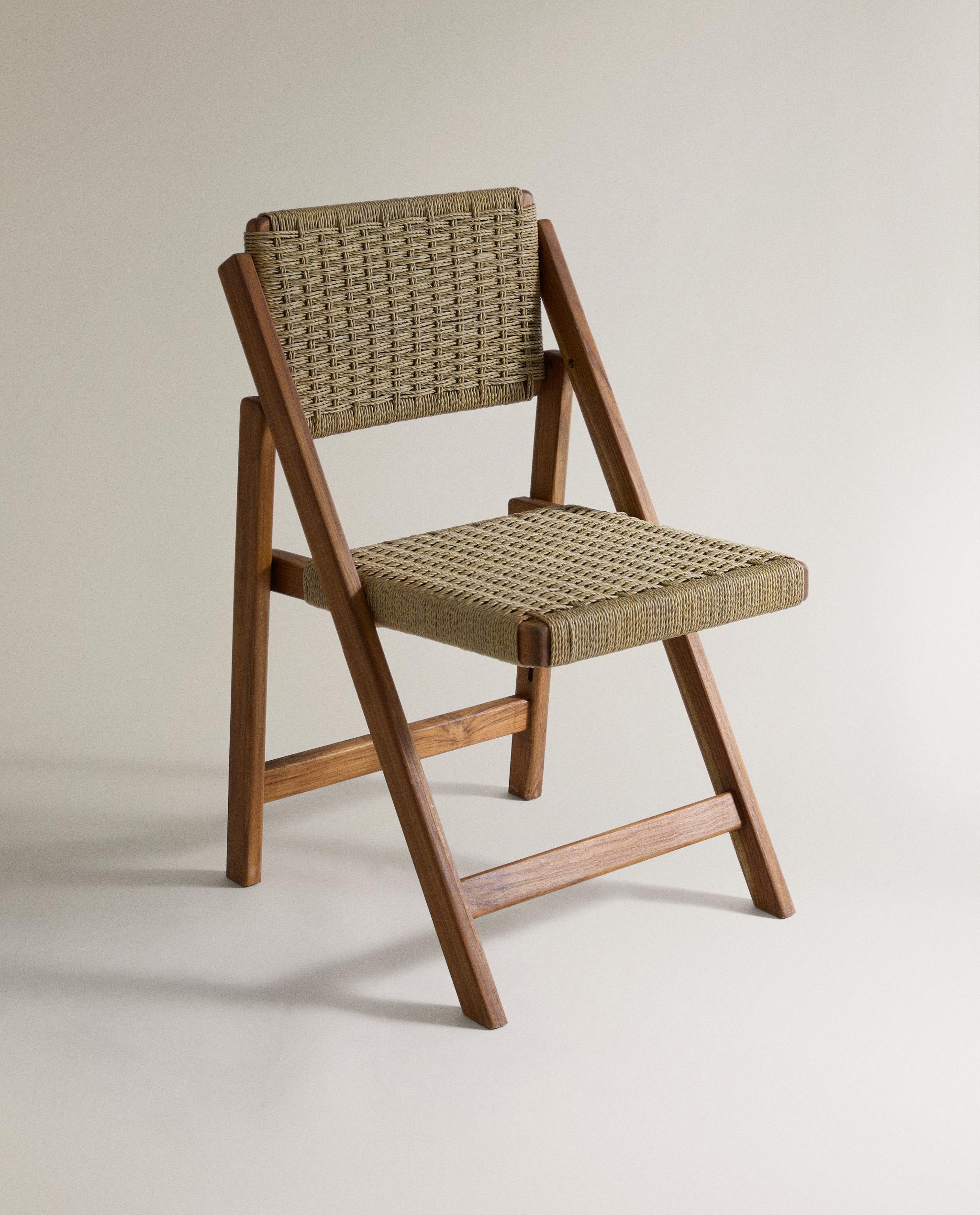 ZARA  フォールディング アルミ＆キャンバス チェア WOVEN TEAK OUTDOOR FOLDING CHAIR | Zara Home United States of America