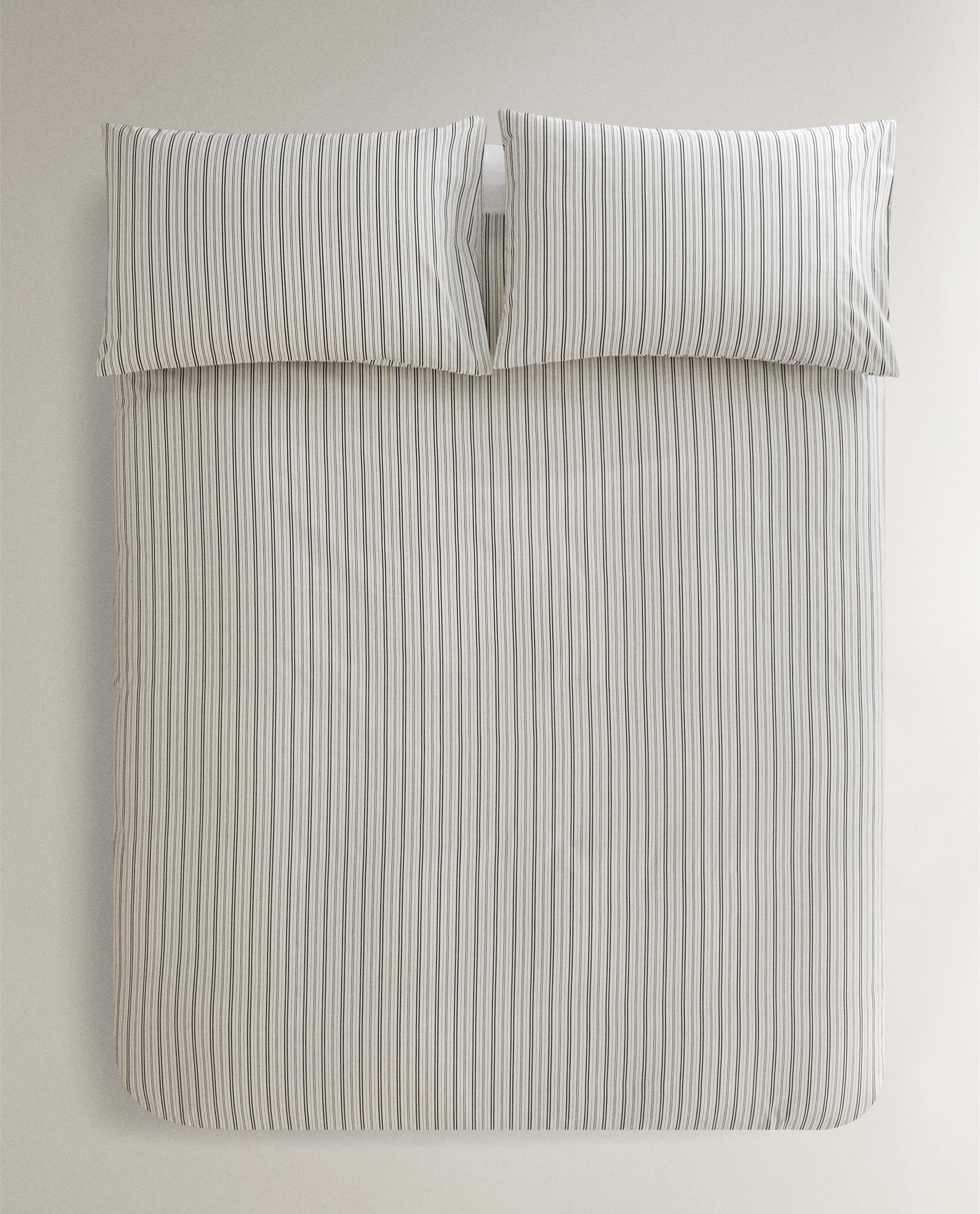 STRIPED PERCALE DUVET COVER product thumbnail 2