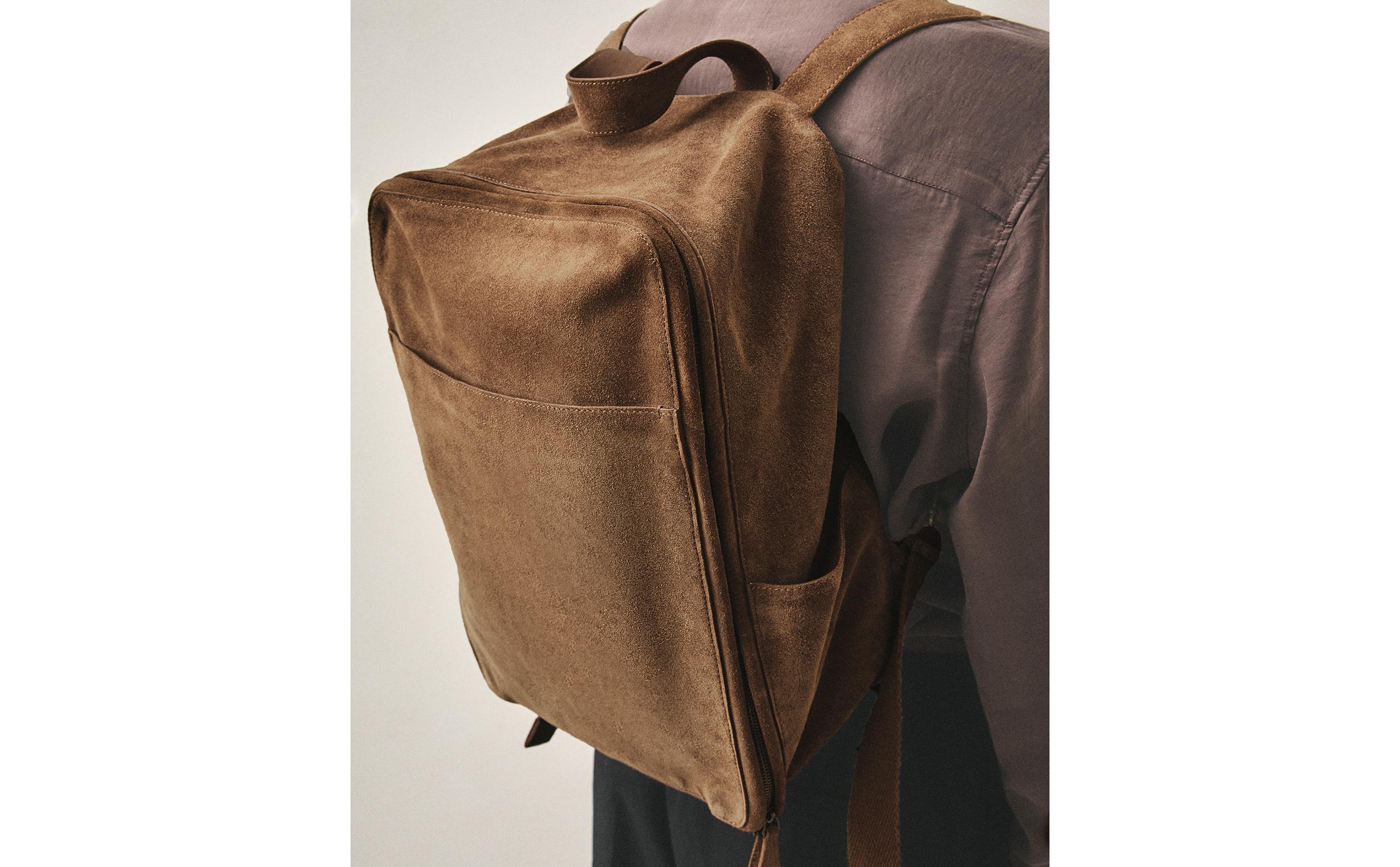 【AAKE】SUEDE STRAP BACKPACK SPLIT SUEDE LEATHER BACKPACK | Zara Home Canada