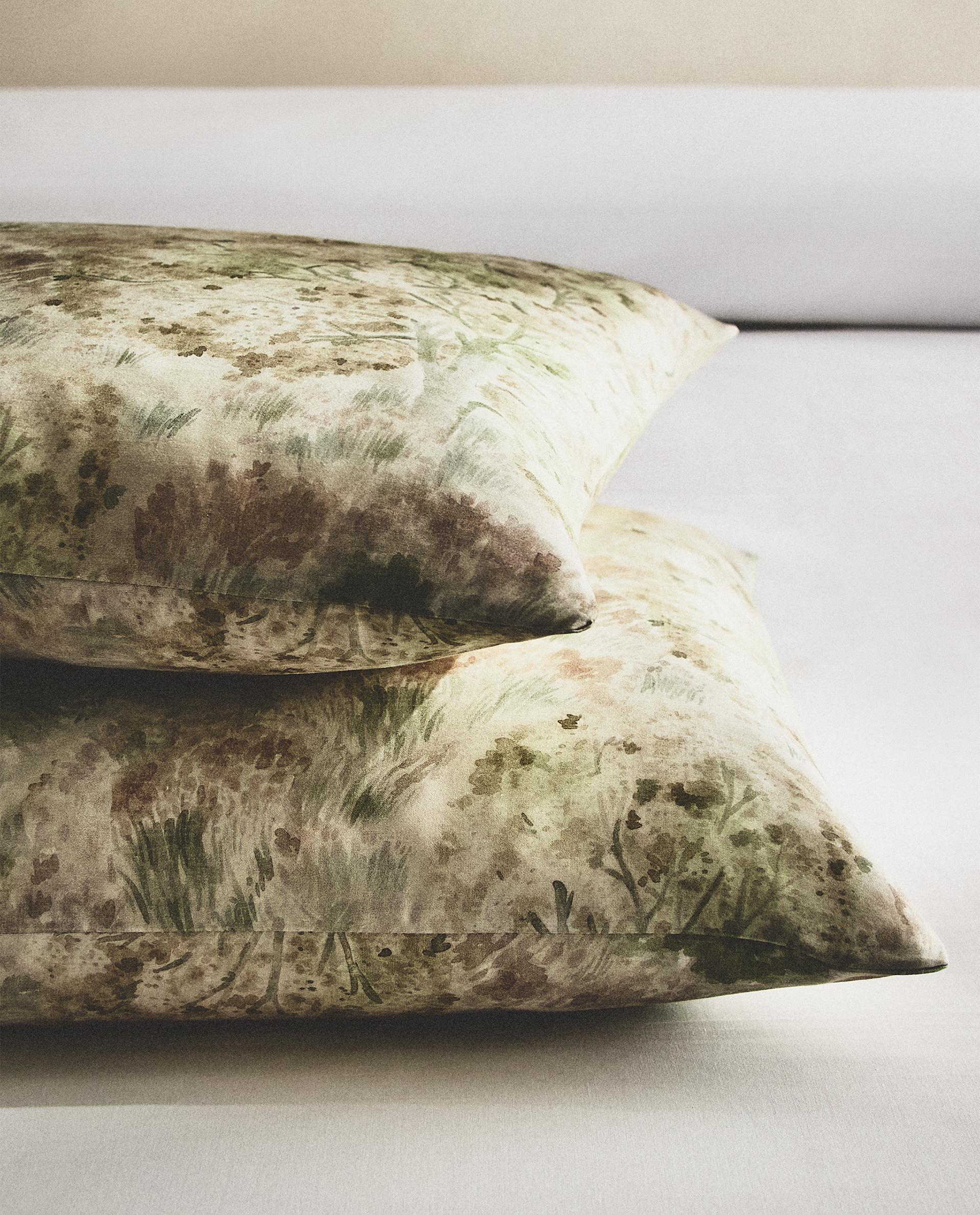 ミモザ プリント コットン ピローケース | Zara Home 日本/Japan