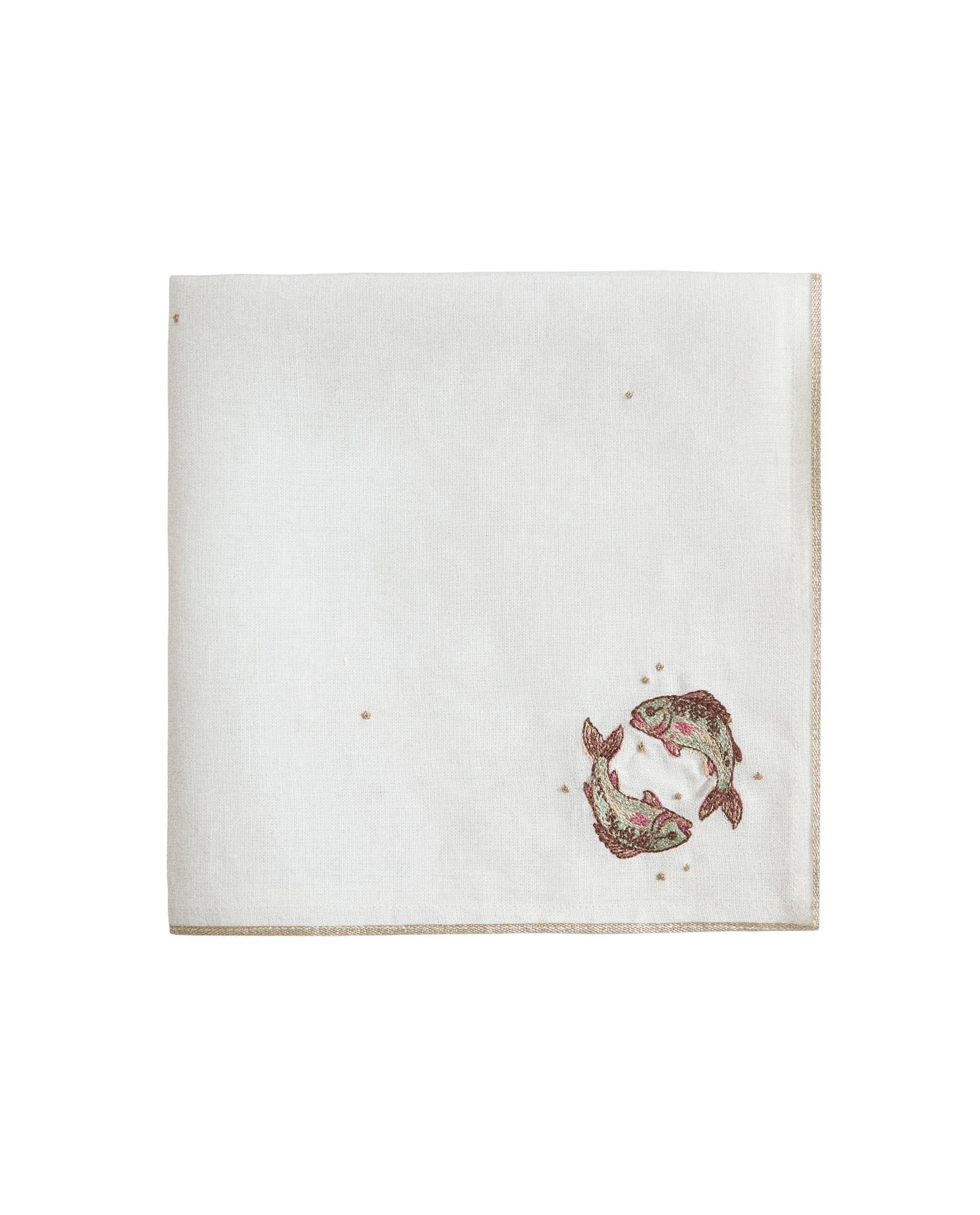 PISCES EMBROIDERED LINEN NAPKIN | MARISA BERENSON product thumbnail 6