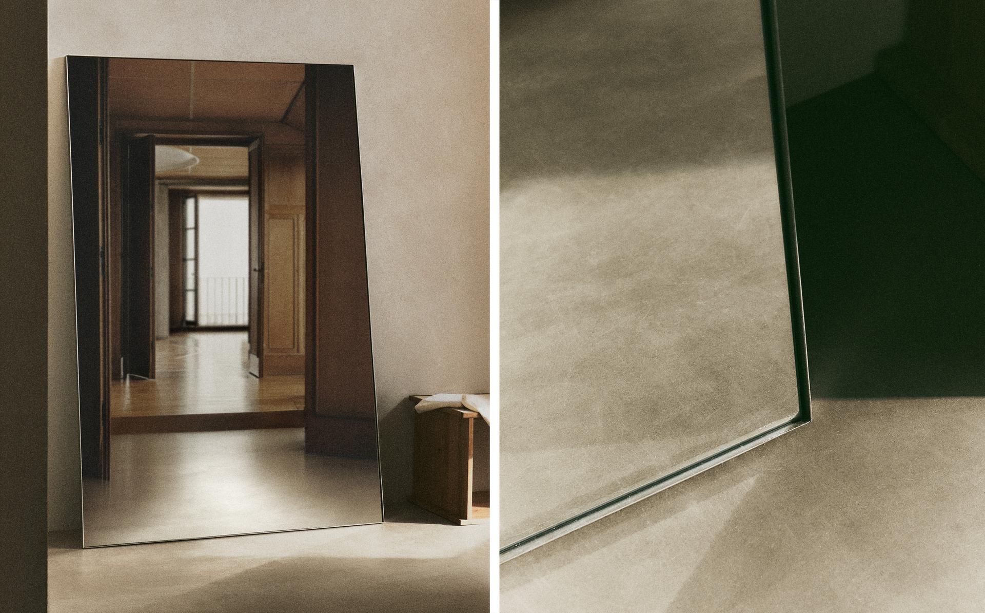 GÜMÜŞ RENKLİ KENARLI AYAKLI AYNA