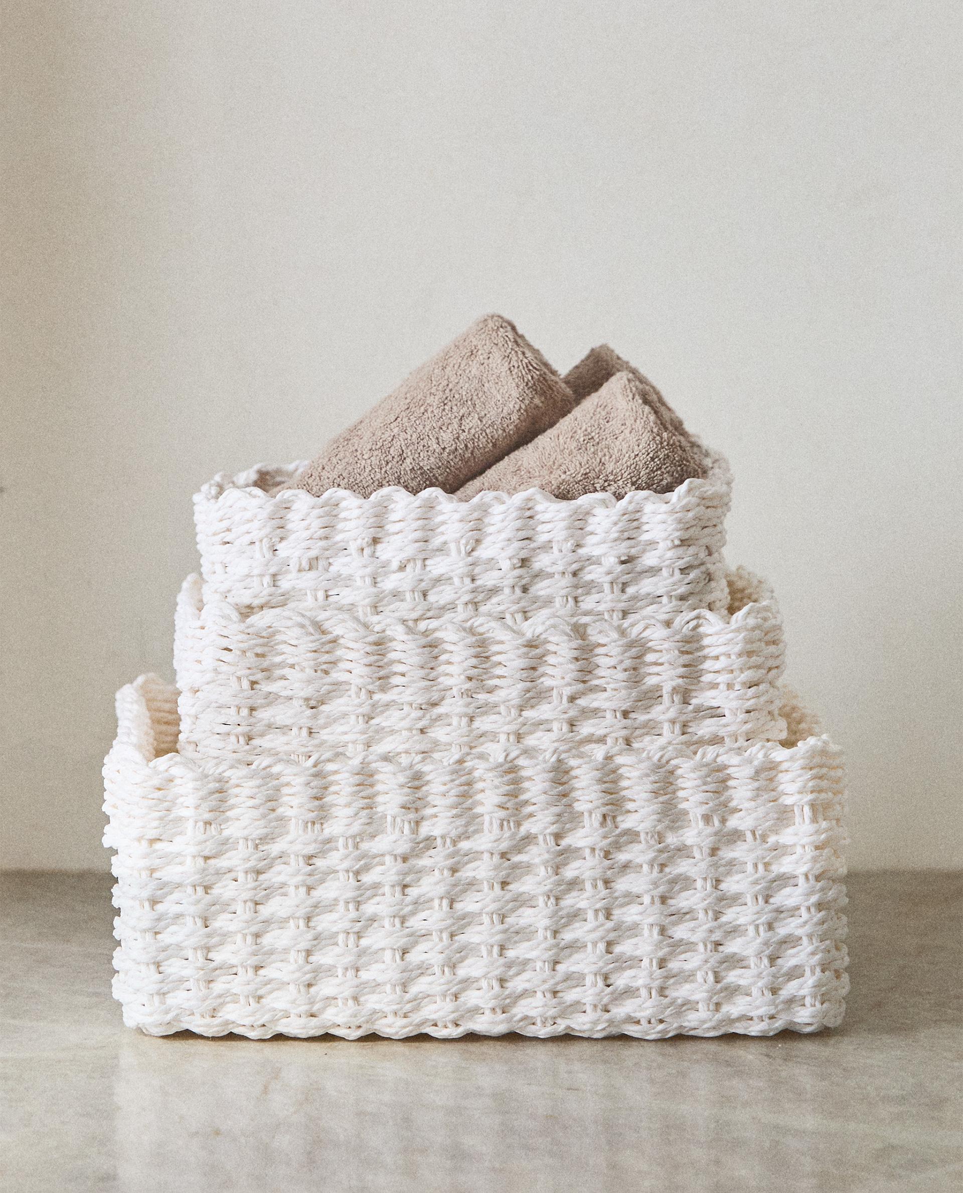 ZARA HOME メッシュデザインバスケット2個セット※単品も可能 バスケット ダブル編み | Zara Home 日本/Japan