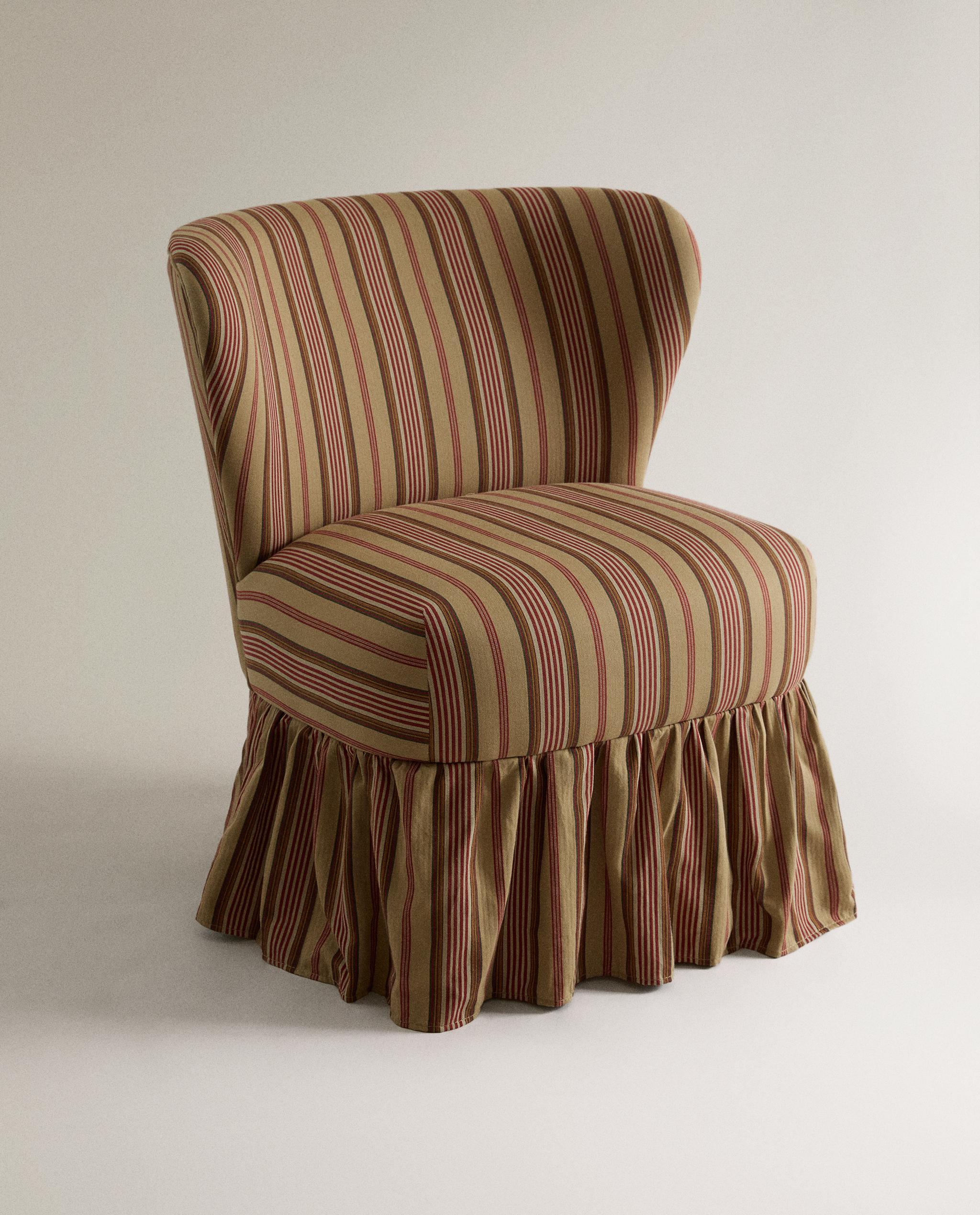 STRIPED ARMCHAIR WITH RUFFLE | KATHARINE POLE product thumbnail 4