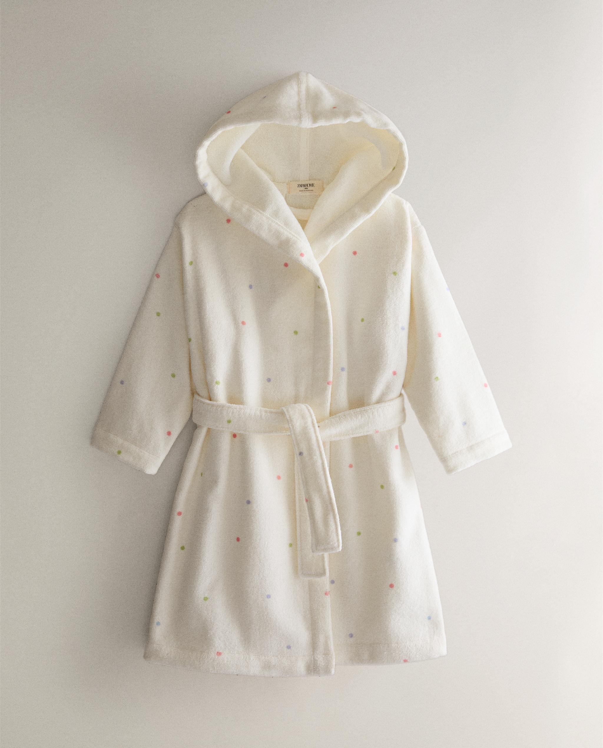 KIDS' VELOUR POLKA DOT BATHROBE product thumbnail 15