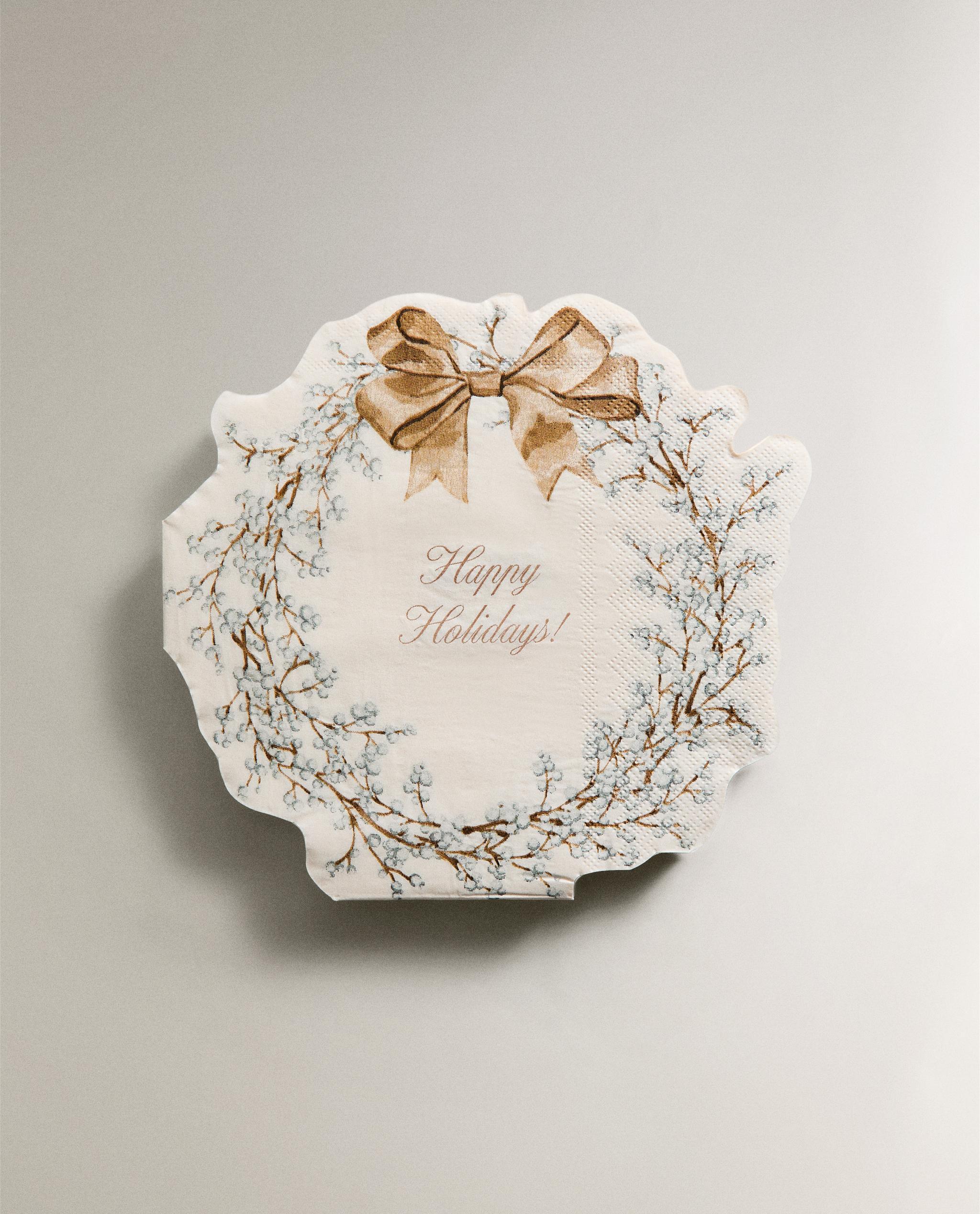 クリスマスリース柄ペーパーナプキンパック（20枚入り） | Zara Home