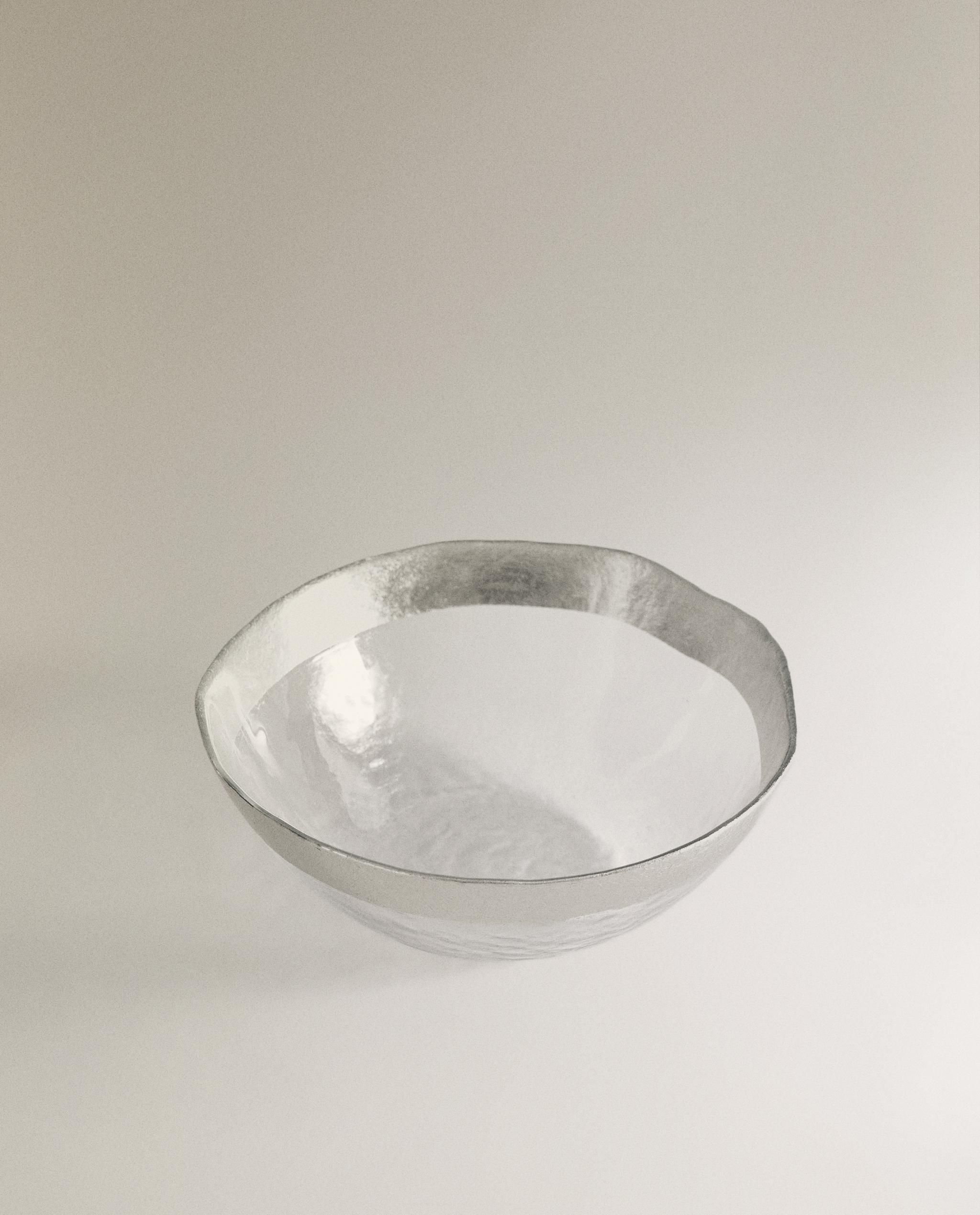 RAISED GLASS BOWL WITH SILVER RIM product thumbnail 7